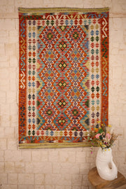 Kilim Afghan 189x123 cm Fait Main Laine
