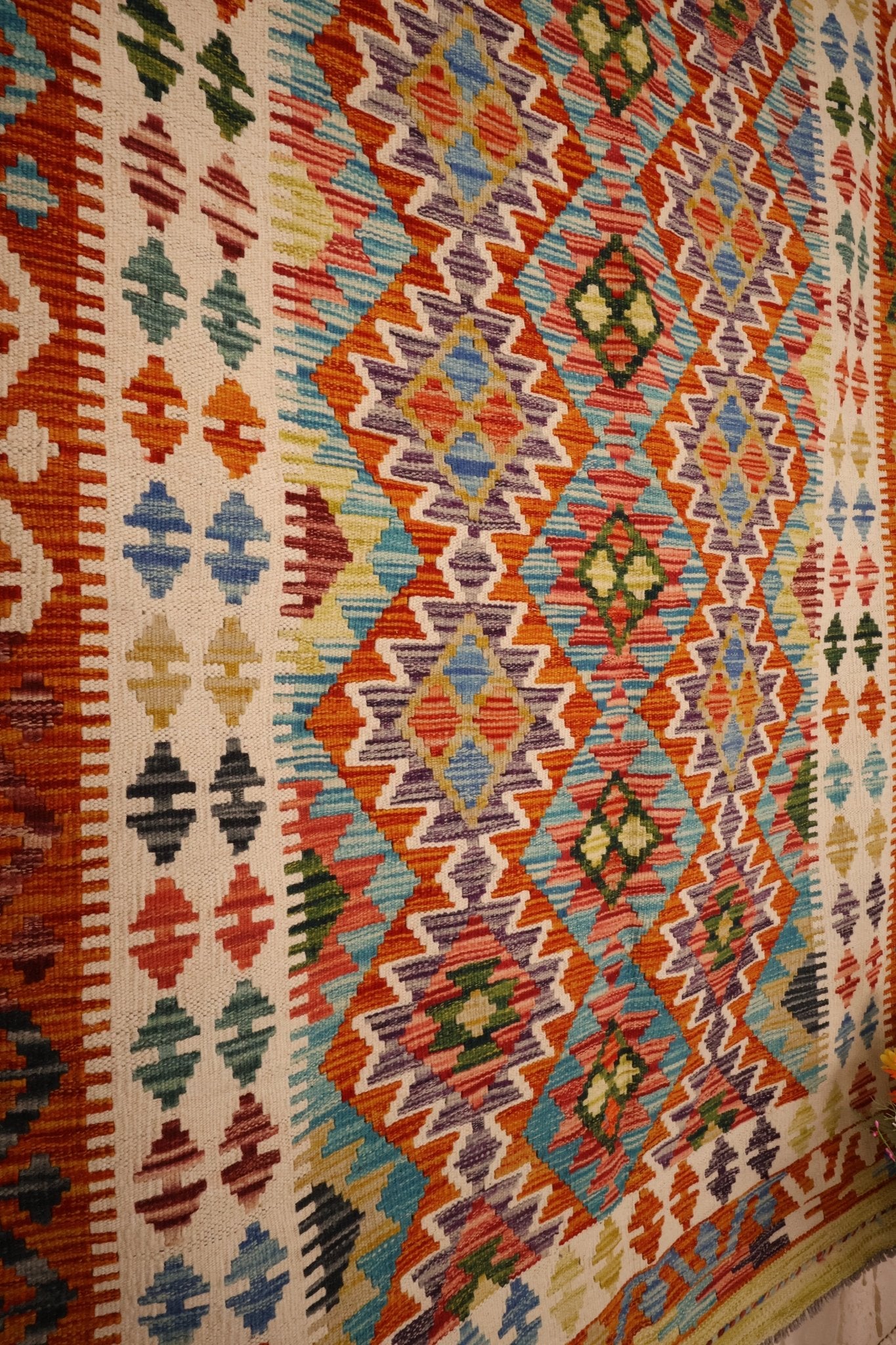 Kilim Afghan 189x123 cm Fait Main Laine