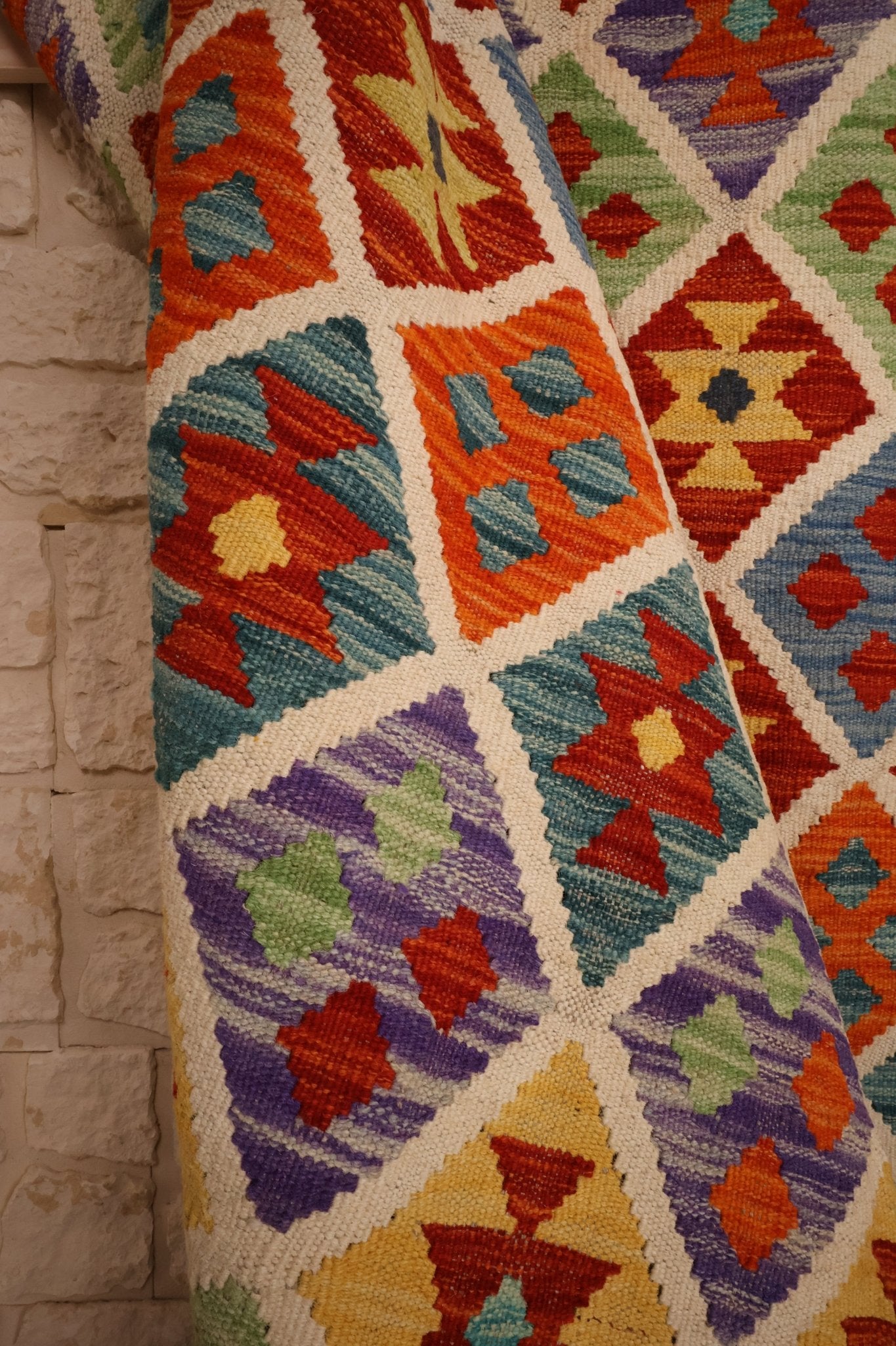 Kilim Afghan 237x182 cm Fait Main Laine