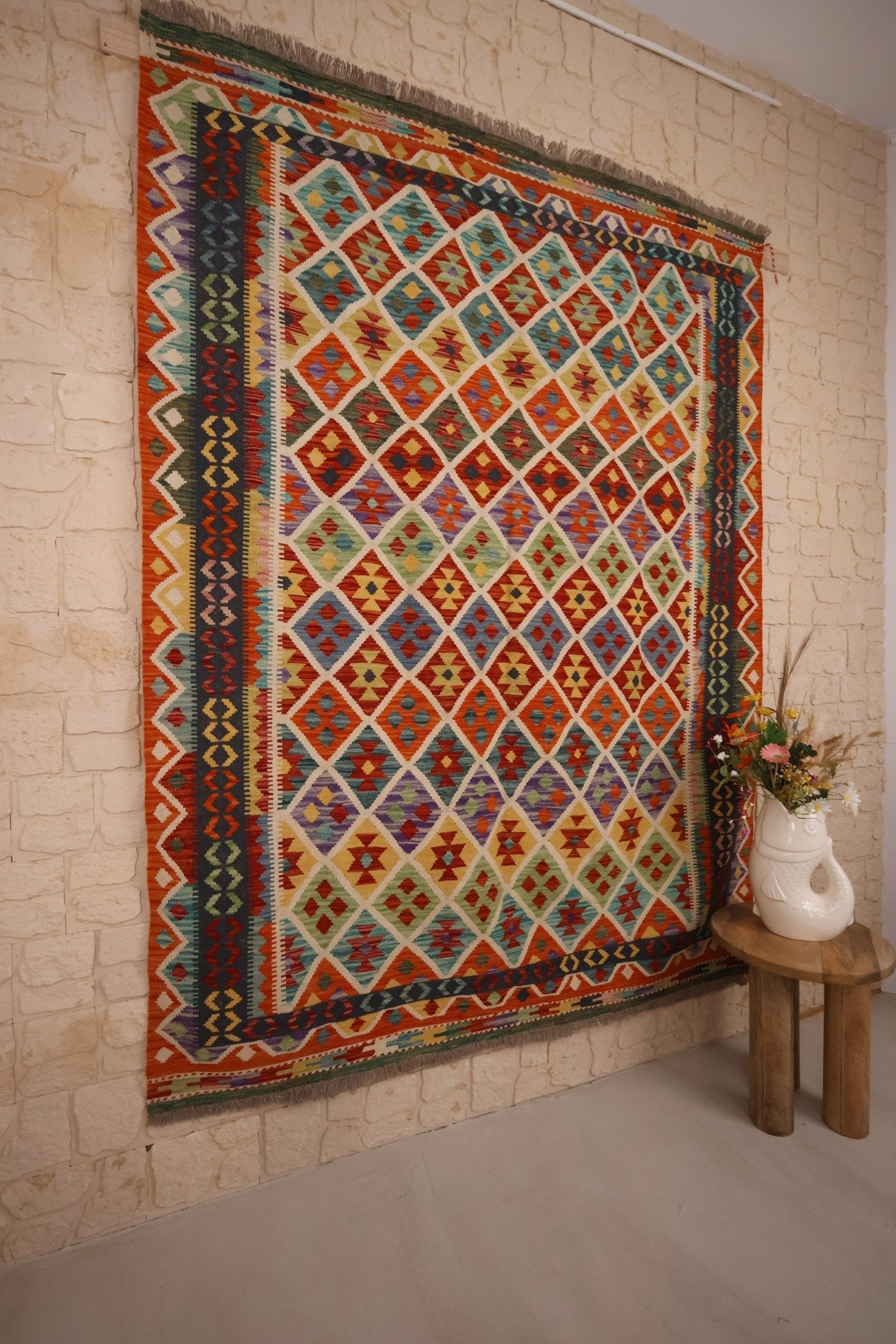 Kilim Afghan 237x182 cm Fait Main Laine