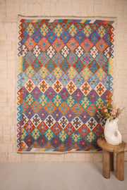 Kilim Afghan 242x176 cm Fait Main Laine