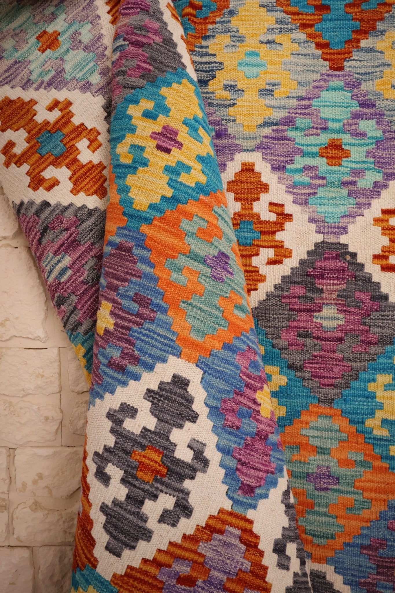 Kilim Afghan 242x176 cm Fait Main Laine