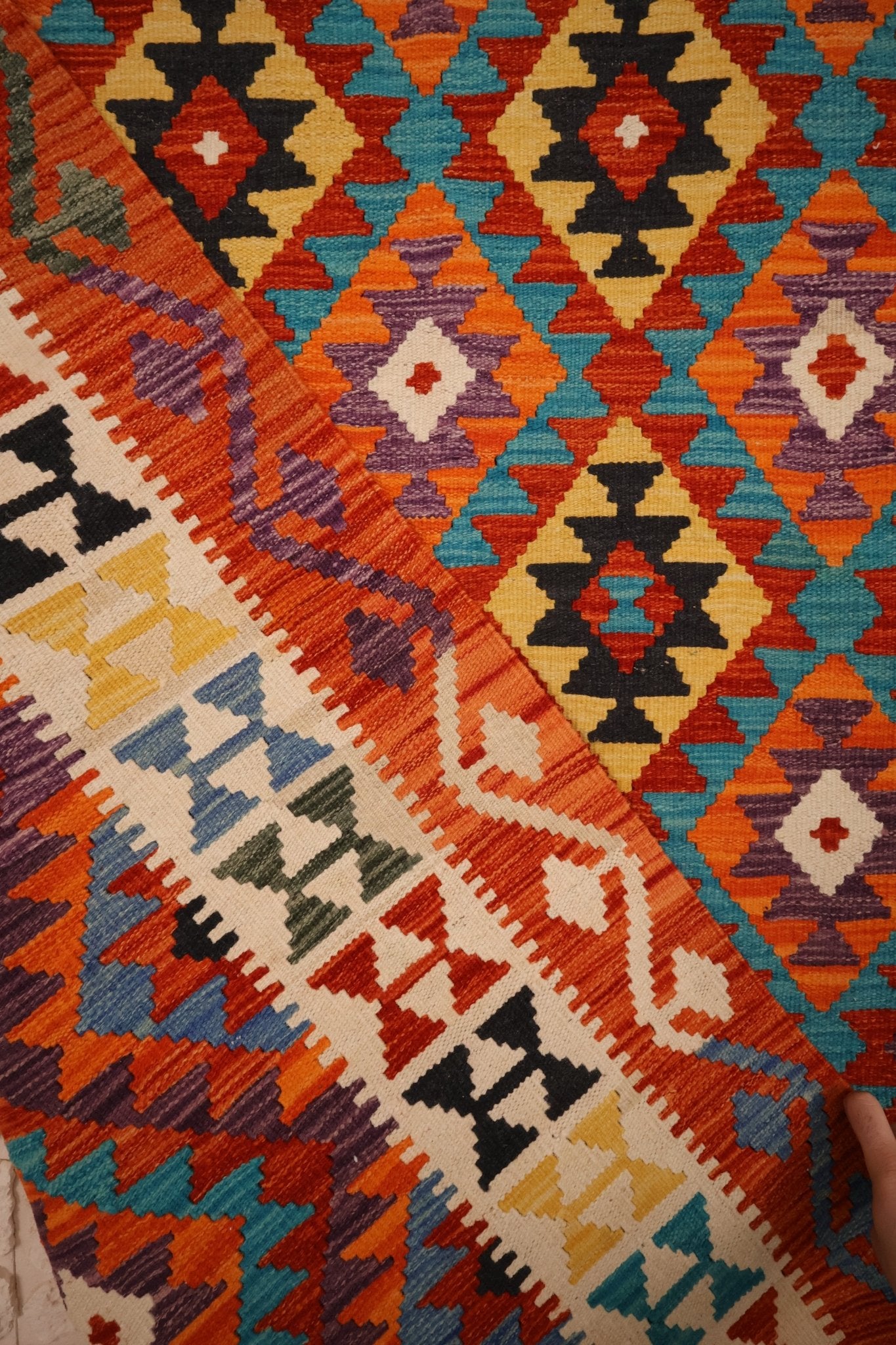 Kilim Afghan 256x172 cm Fait Main Laine - Baba Rug