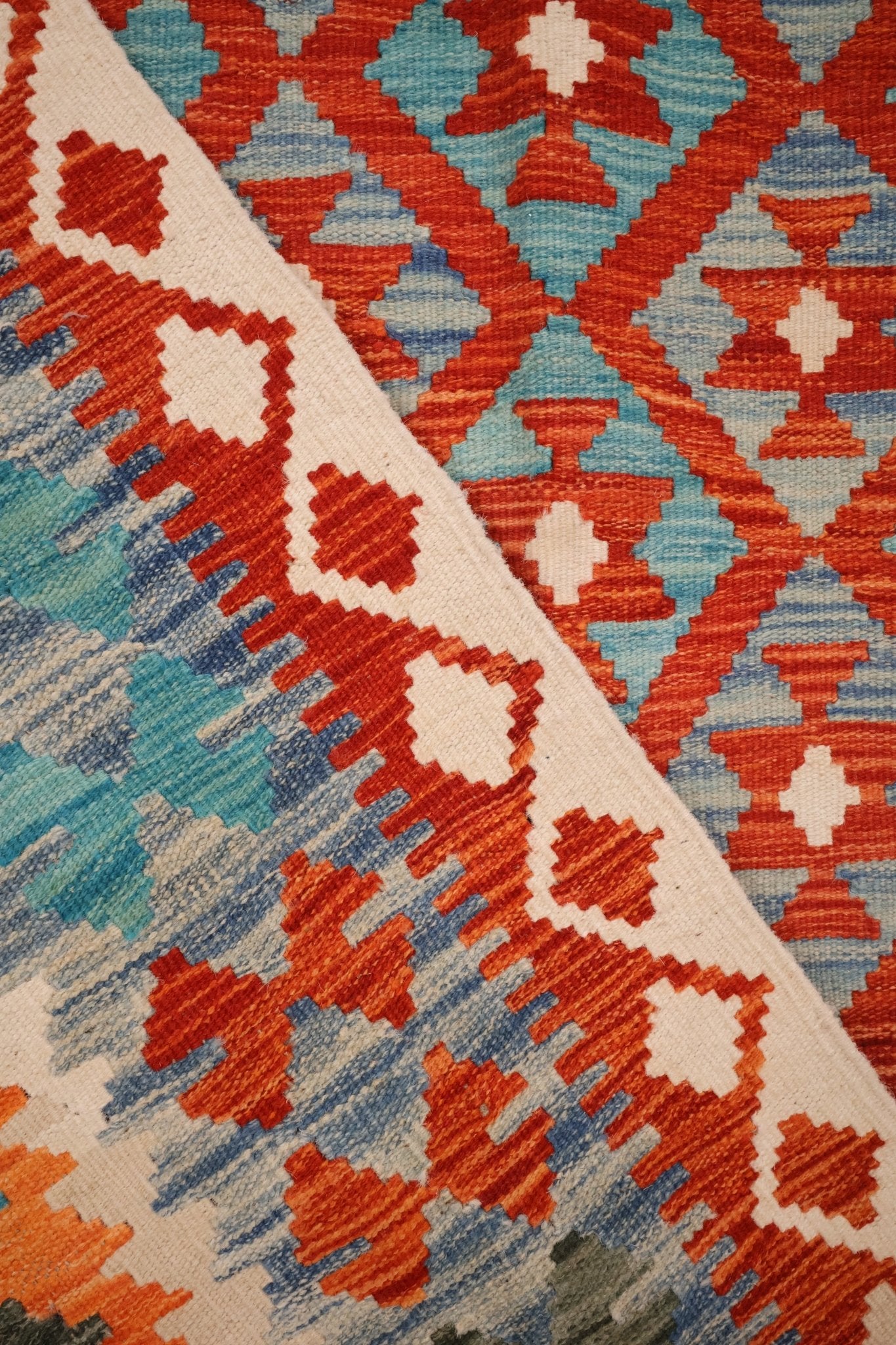 Kilim Afghan 256x190 cm Fait Main Laine