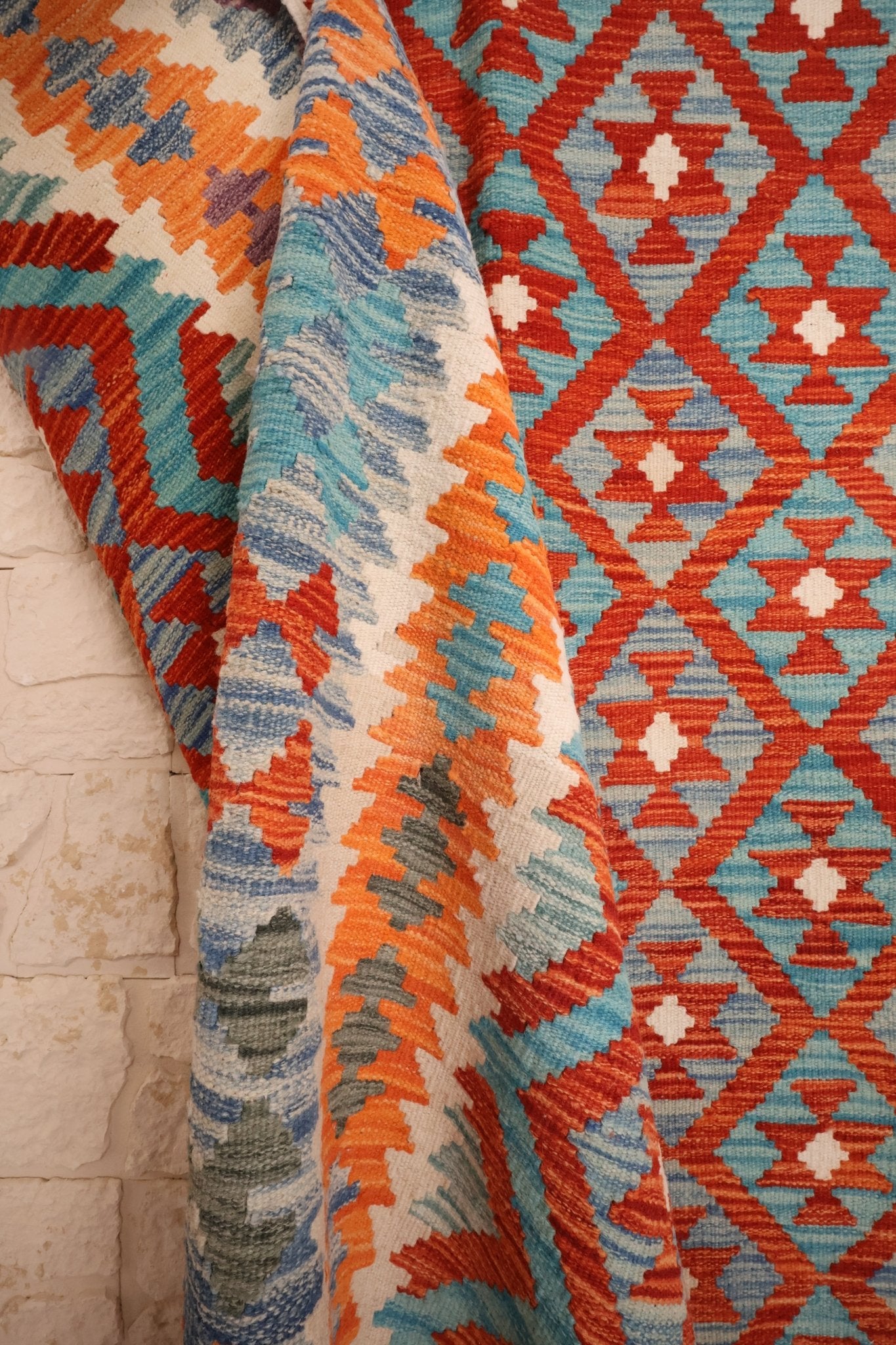 Kilim Afghan 256x190 cm Fait Main Laine