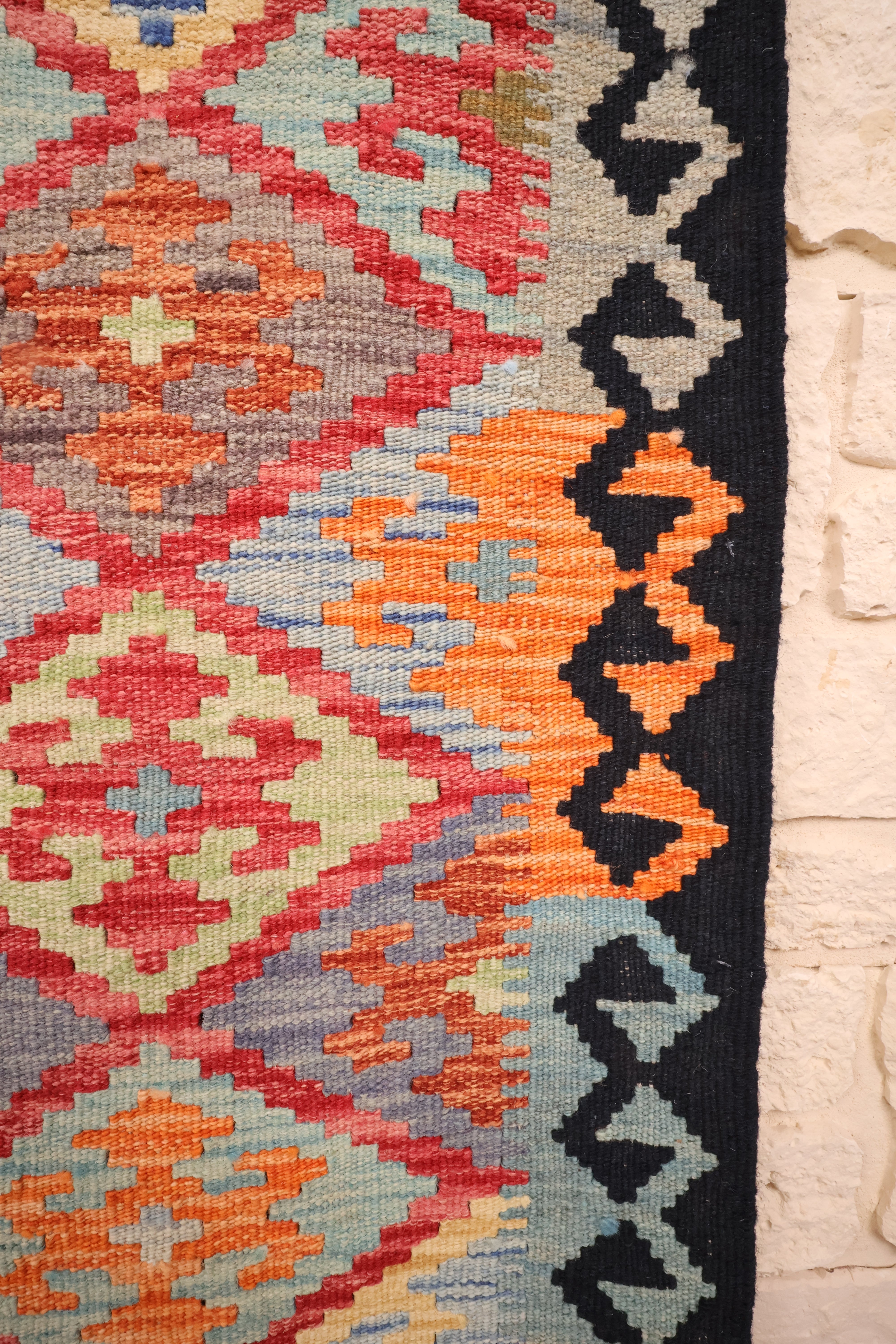 Tapis Kilim fait main - Afghan - 150x106 - Laine