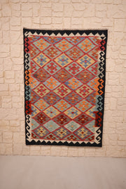 Tapis Kilim fait main - Afghan - 150x106 - Laine