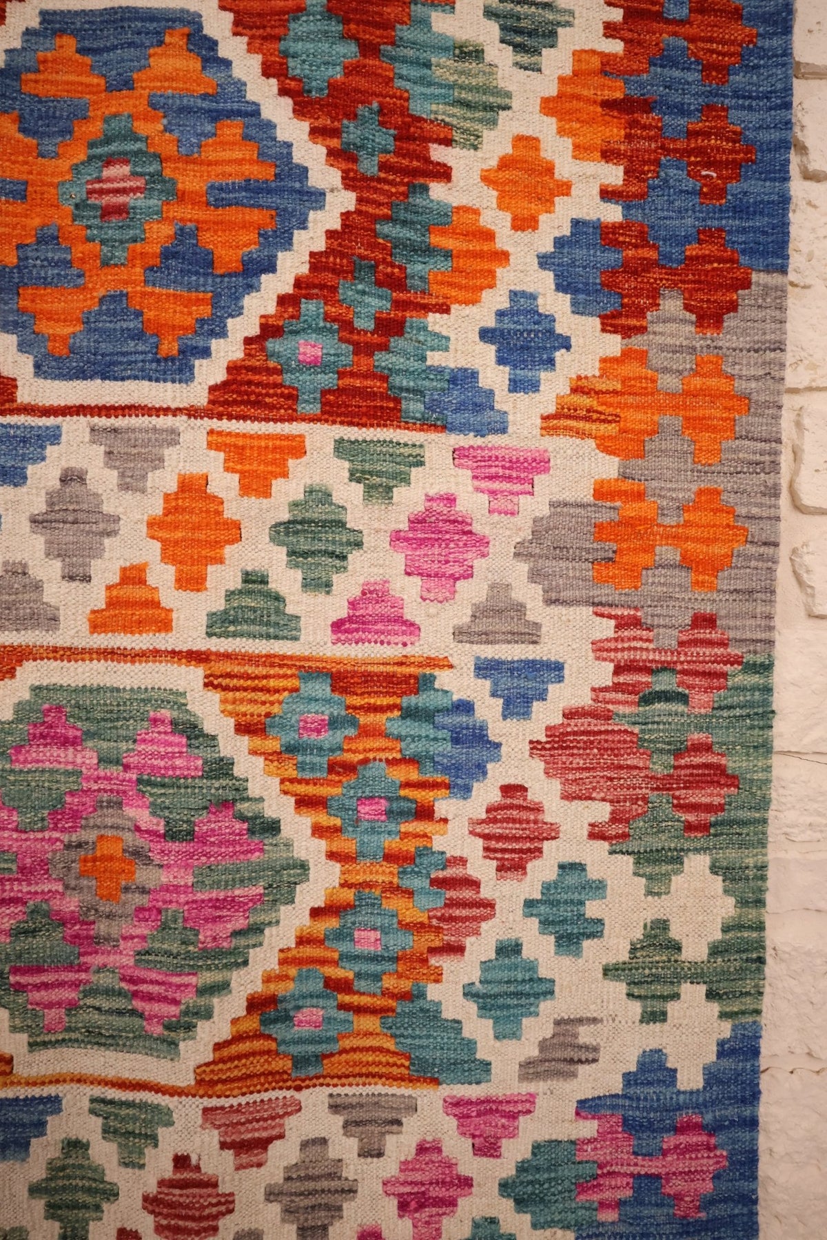 Tapis kilim fait main - Afghan - 236x177cm - Laine - Baba Rug
