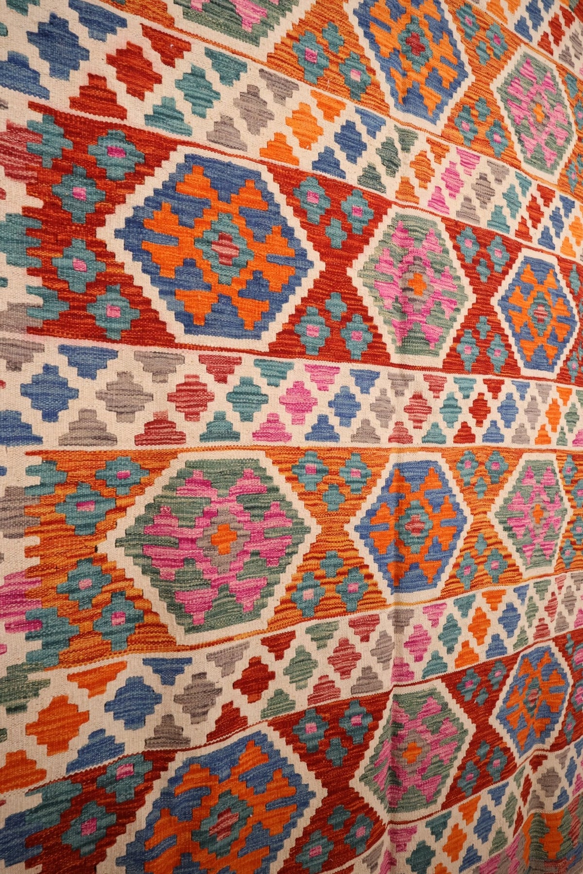 Tapis kilim fait main - Afghan - 236x177cm - Laine - Baba Rug