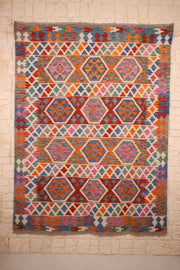 Tapis kilim fait main - Afghan - 236x177cm - Laine