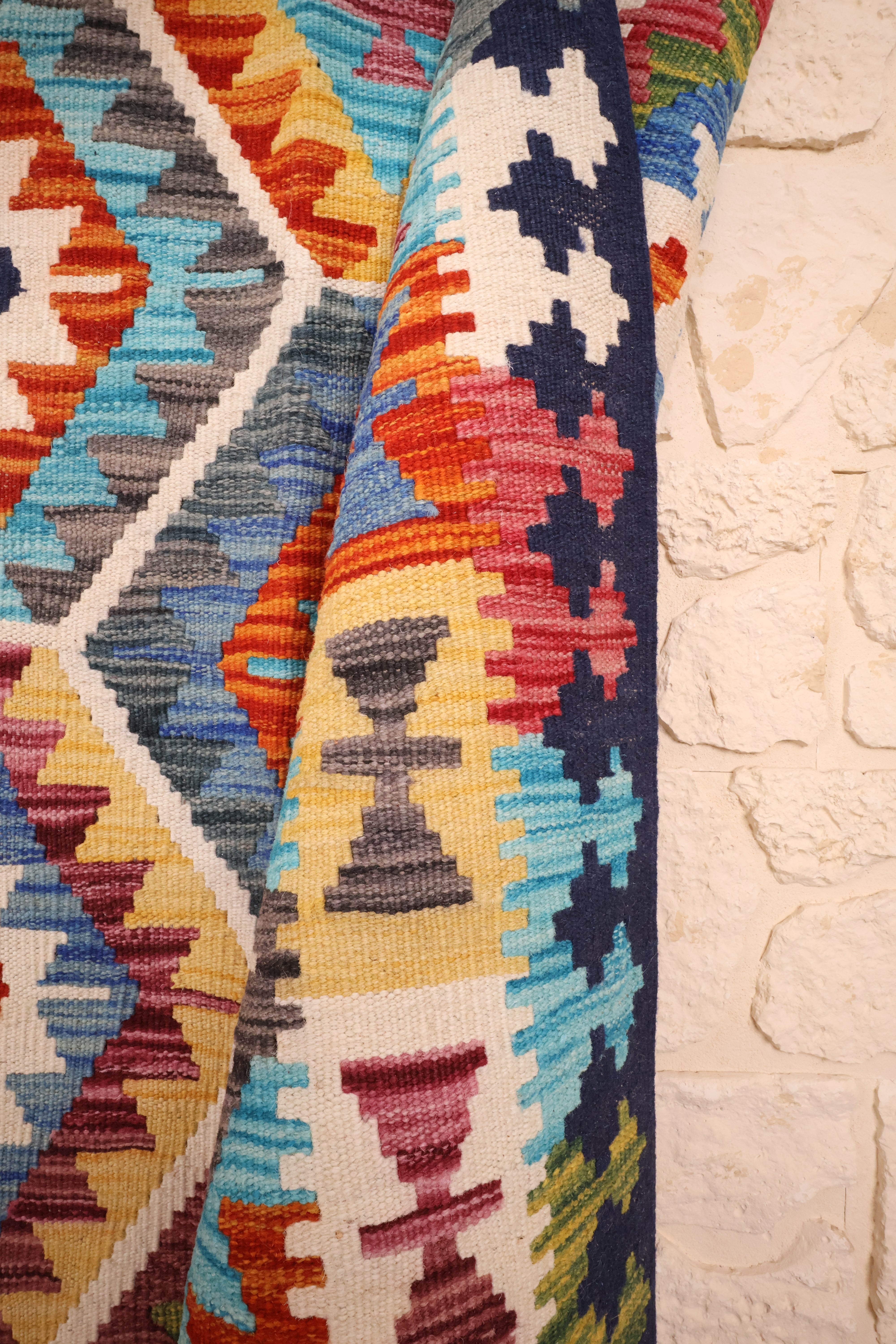 Tapis Kilim fait main - Afghan - 240x176cm - Laine