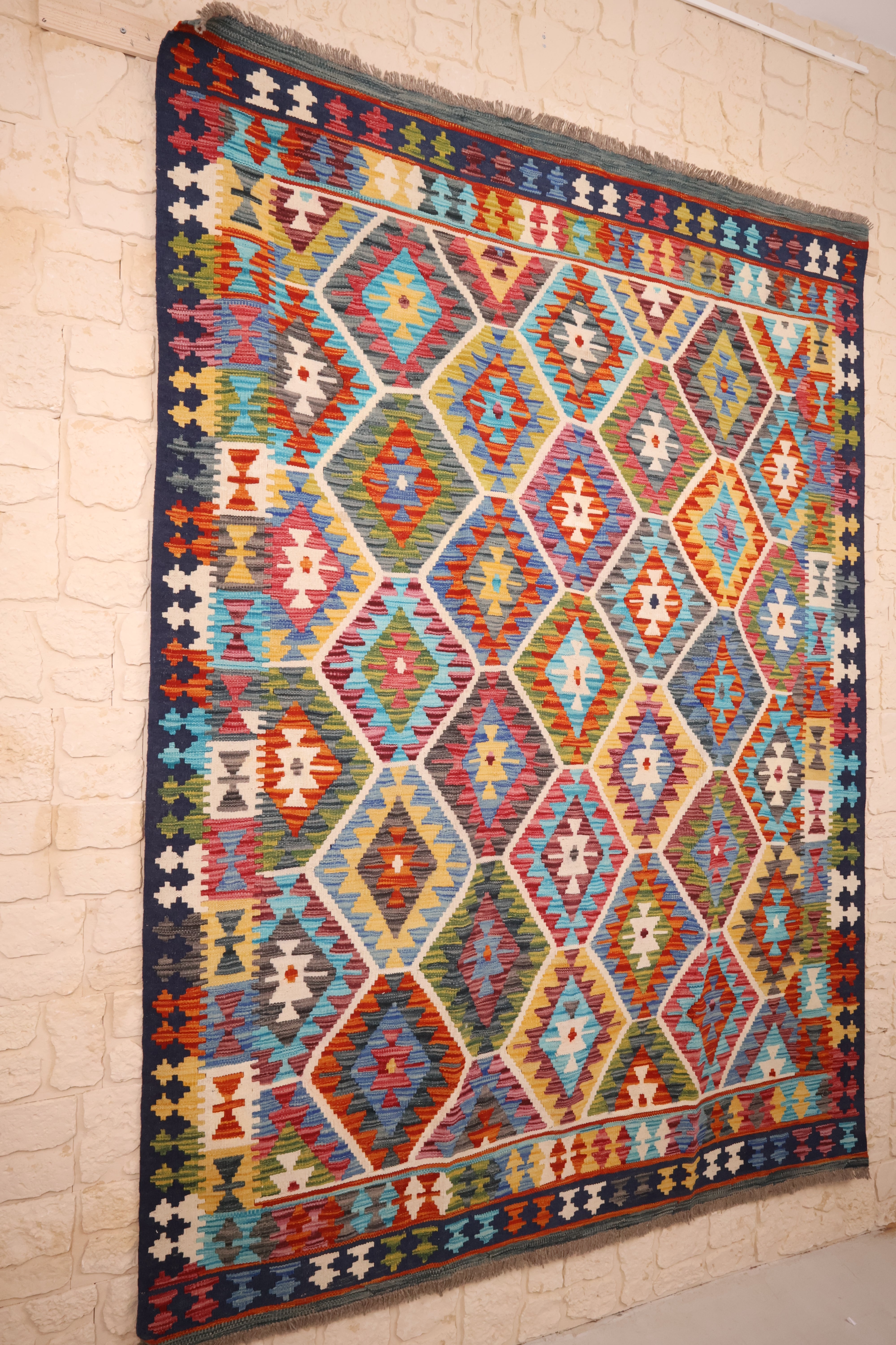 Tapis Kilim fait main - Afghan - 240x176cm - Laine