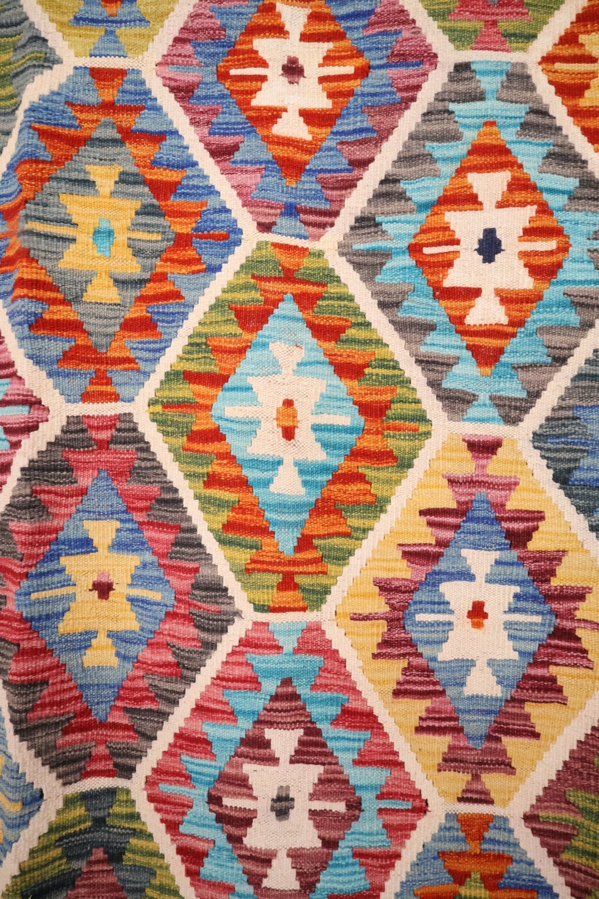 Tapis Kilim fait main - Afghan - 240x176cm - Laine - Baba Rug