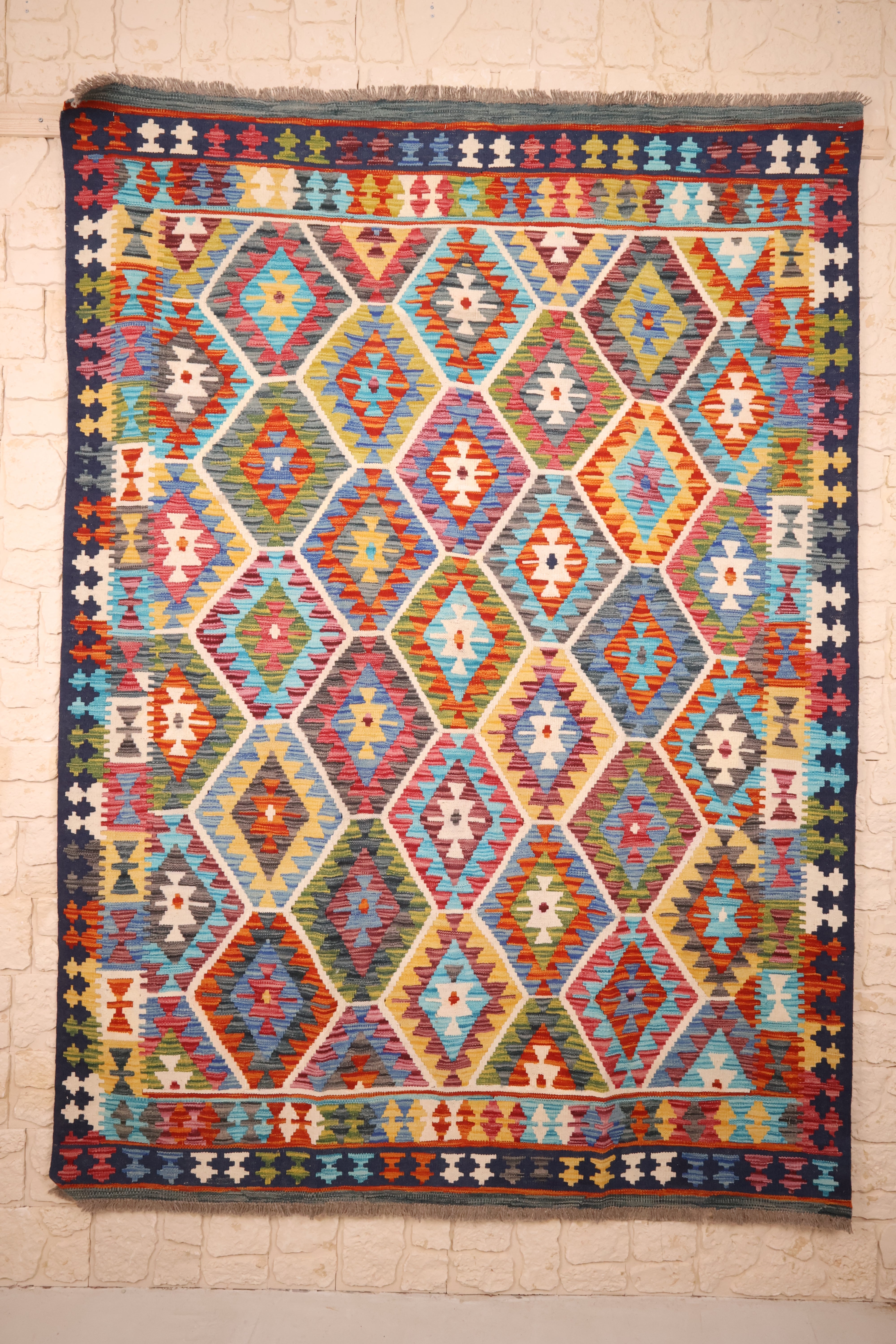 Tapis Kilim fait main - Afghan - 240x176cm - Laine