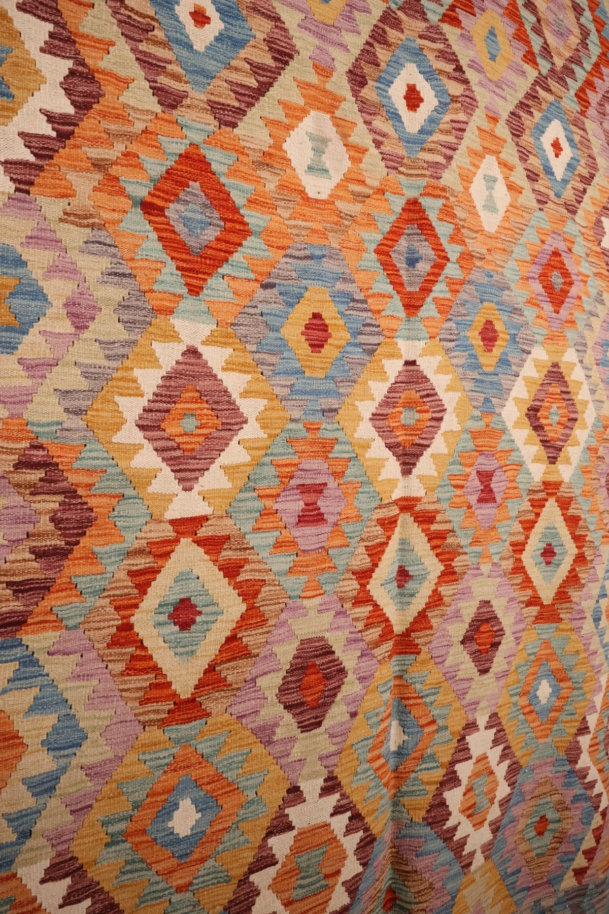 Tapis kilim fait main - Afghan - 246x177cm - Laine - Baba Rug