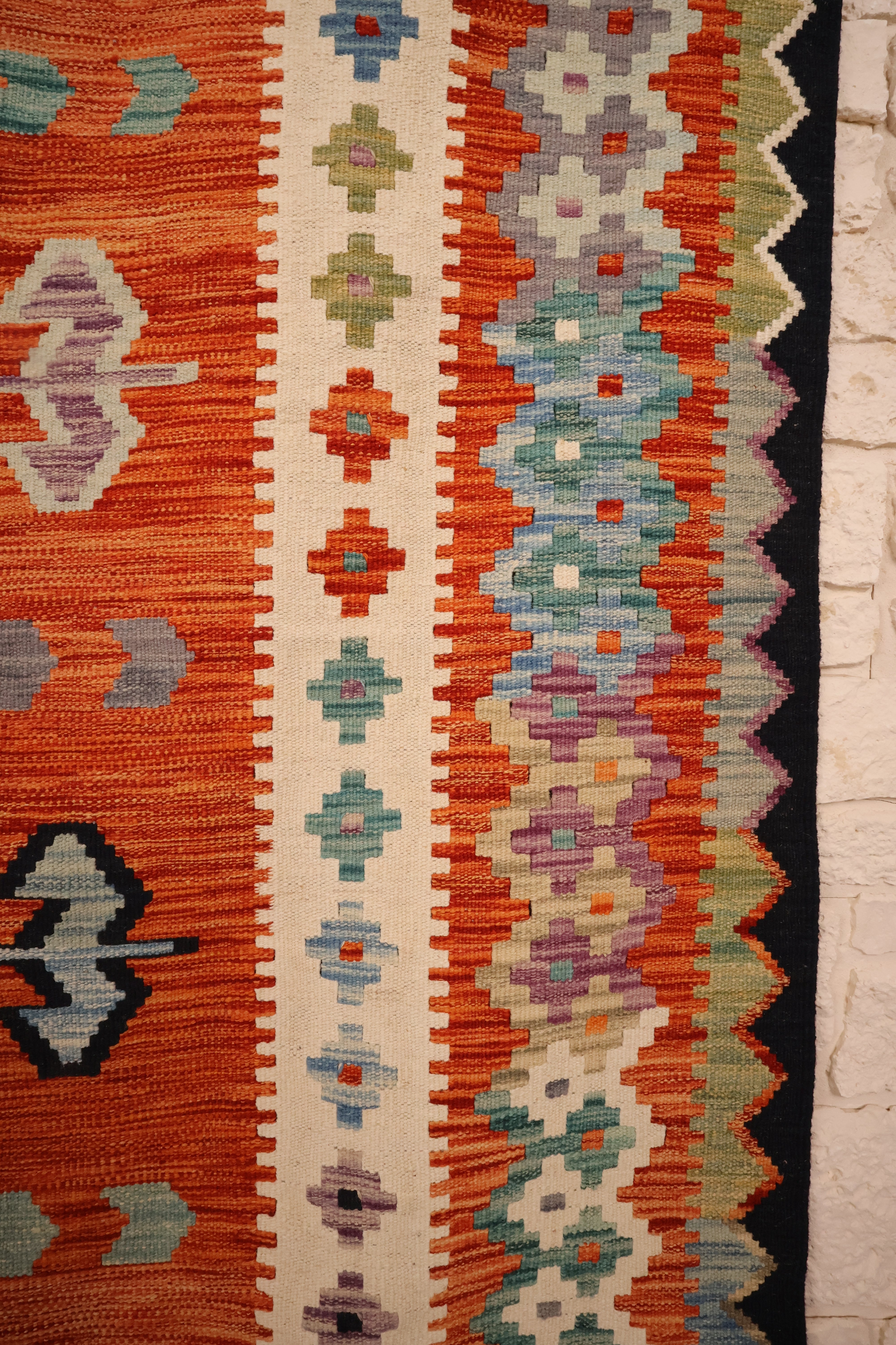 Tapis kilim fait main - Afghan - 246x170cm - Laine