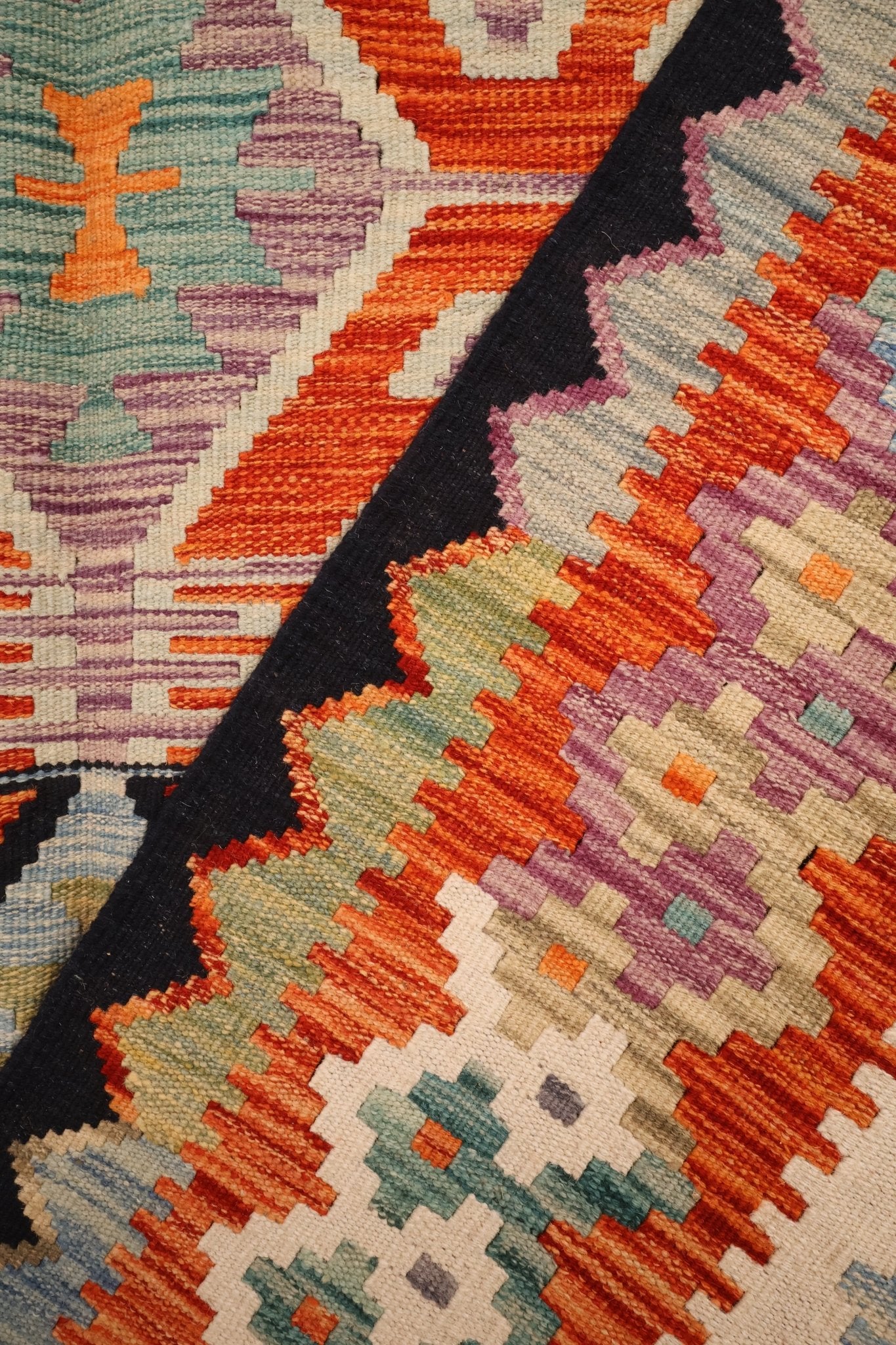 Tapis kilim fait main - Afghan - 246x170cm - Laine - Baba Rug