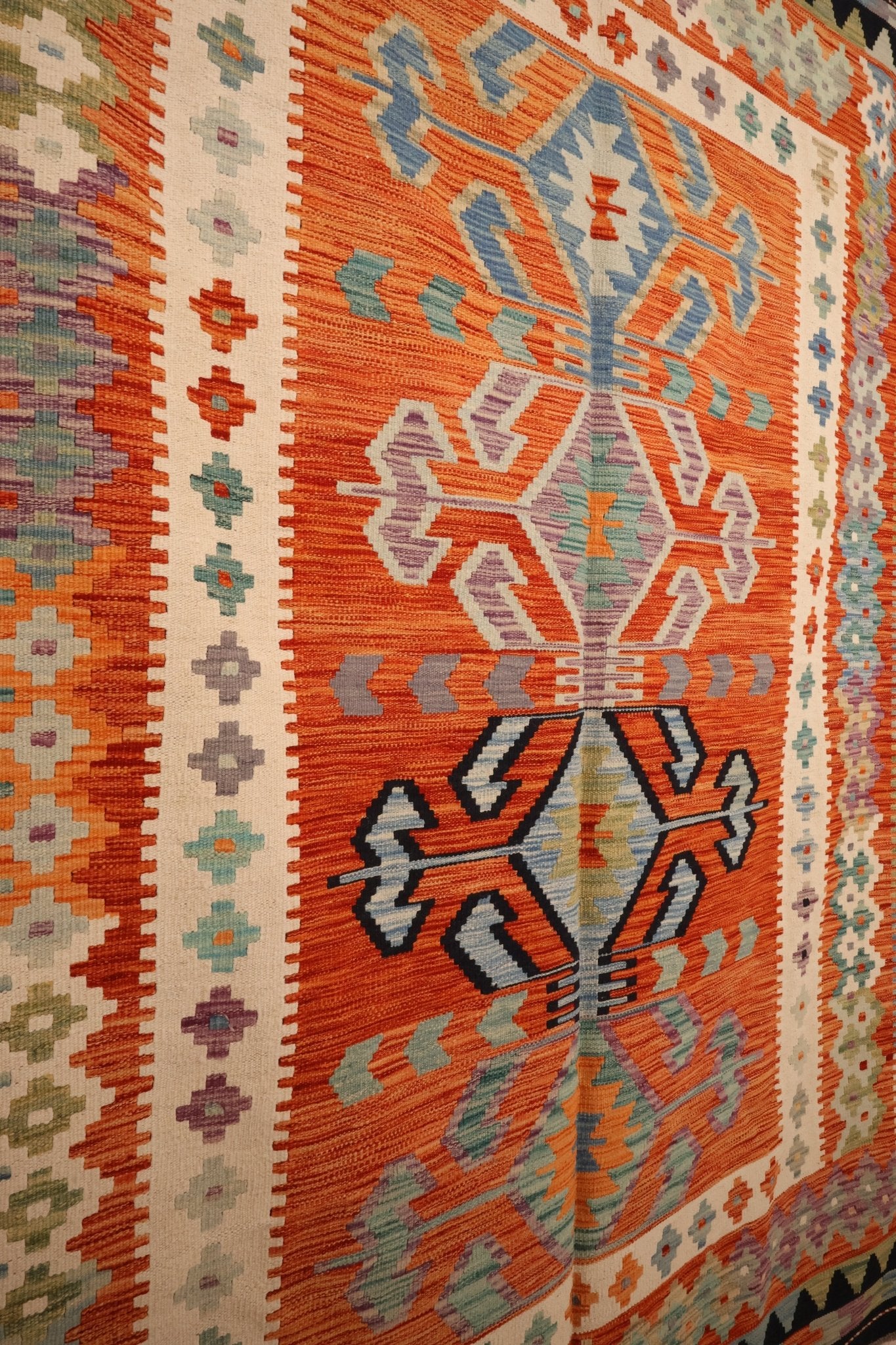 Tapis kilim fait main - Afghan - 246x170cm - Laine - Baba Rug
