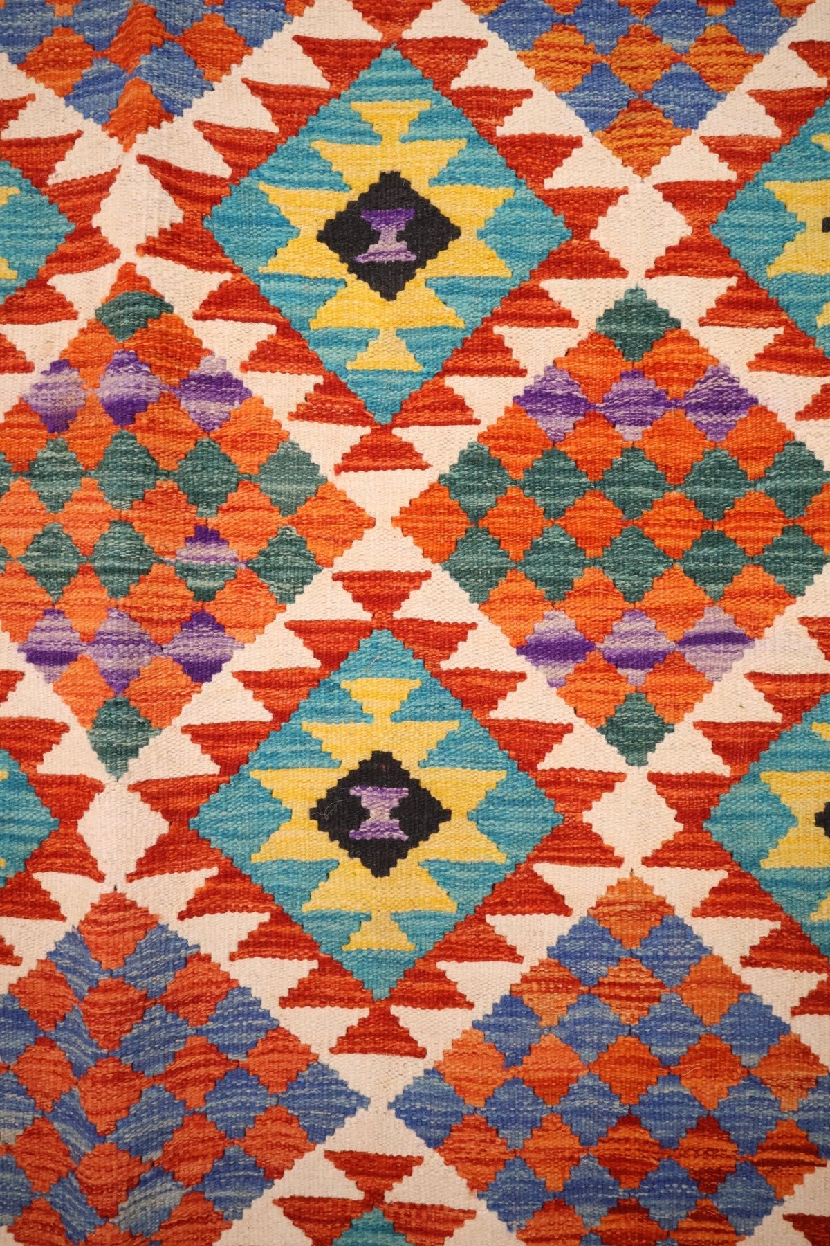 Tapis kilim fait main - Afghan - 251x190cm - Laine - Baba Rug