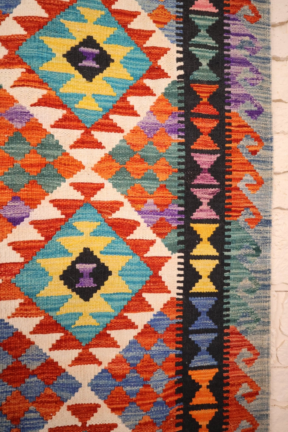 Tapis kilim fait main - Afghan - 251x190cm - Laine - Baba Rug
