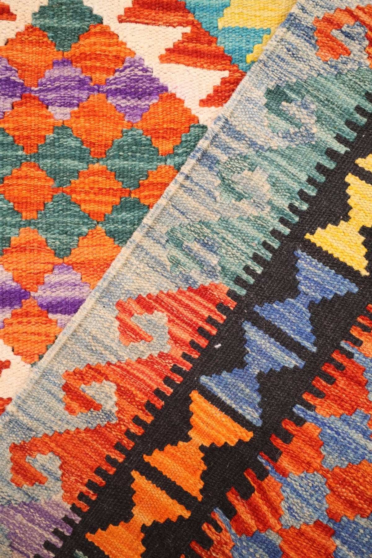 Tapis kilim fait main - Afghan - 251x190cm - Laine - Baba Rug
