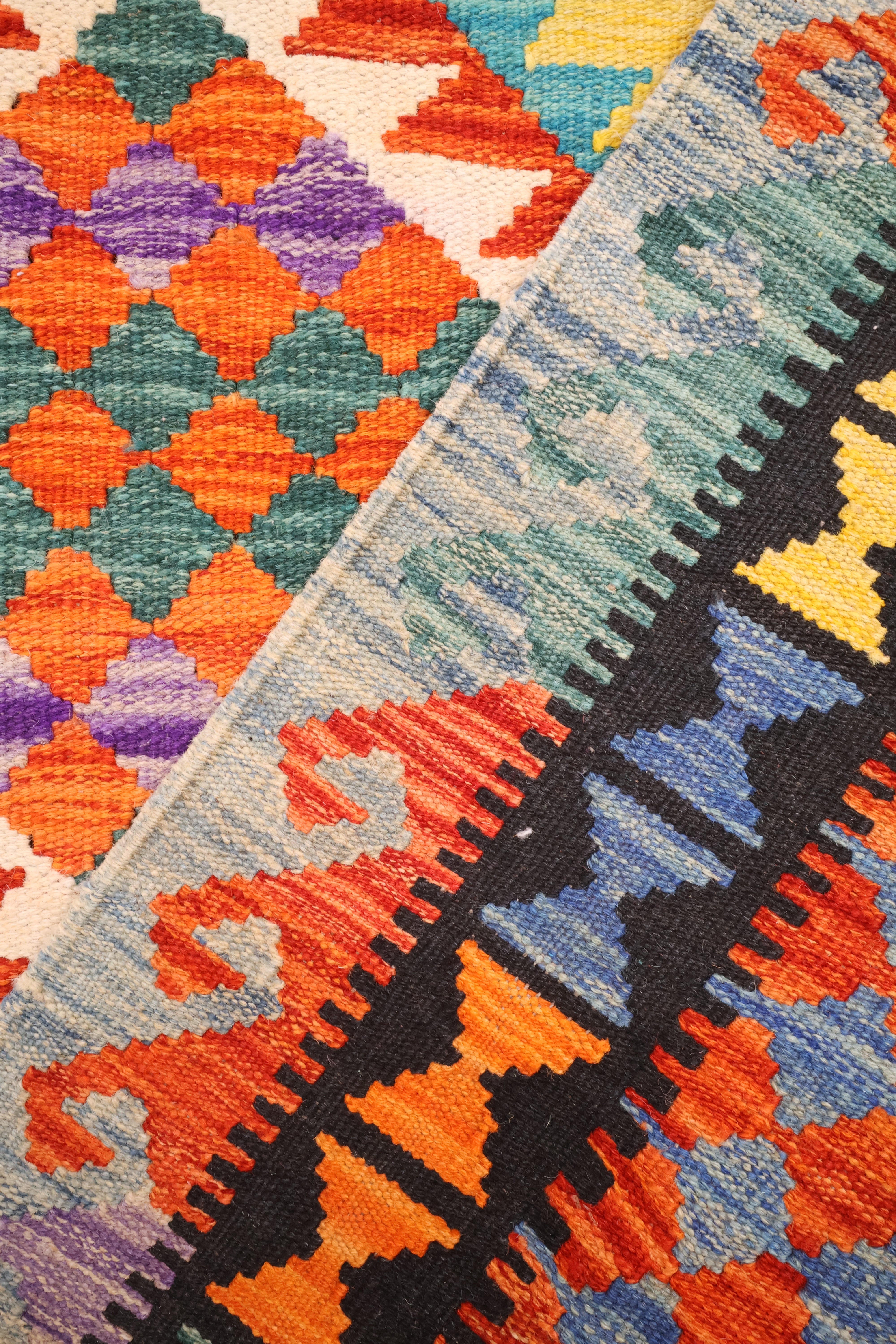 Tapis kilim fait main - Afghan - 251x190cm - Laine