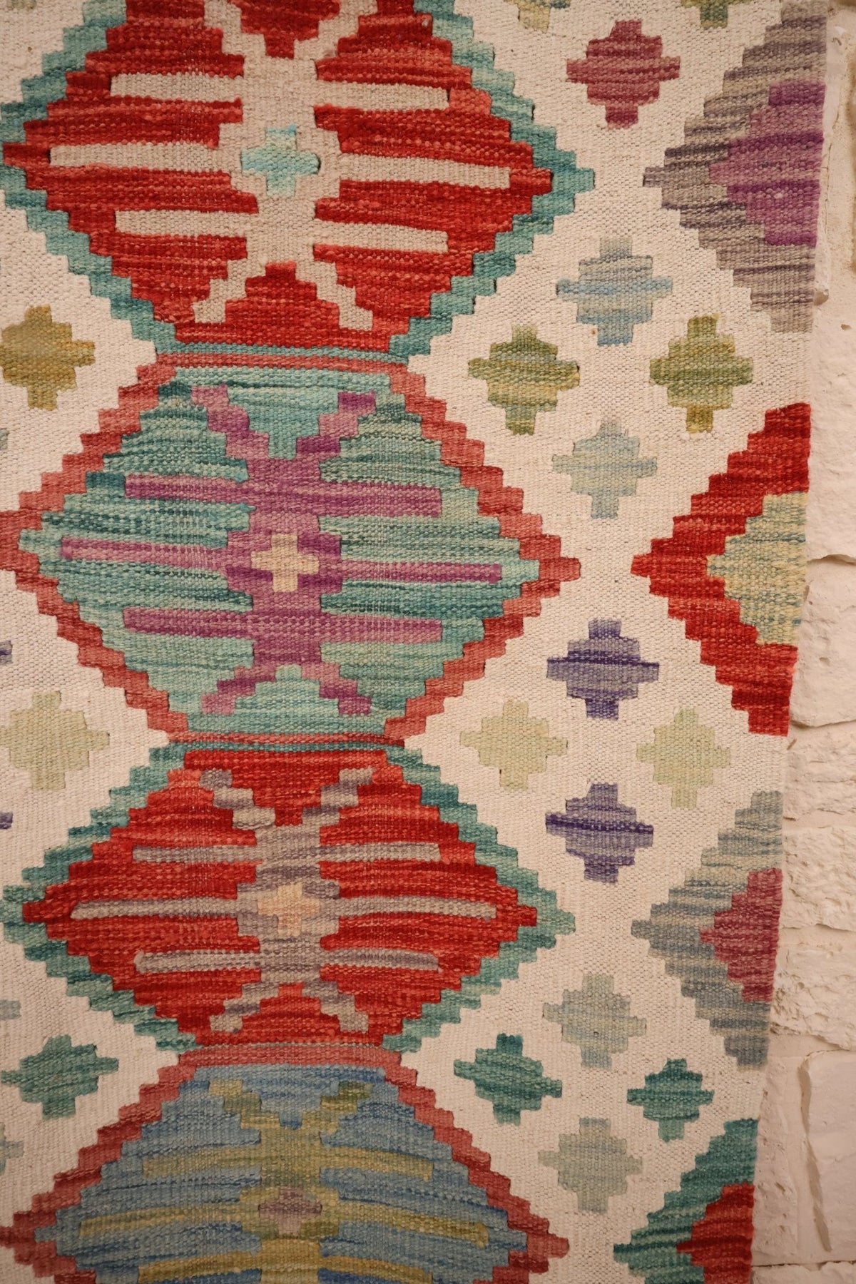 Tapis kilim fait main - Afghan - 145x97cm - Laine - Baba Rug