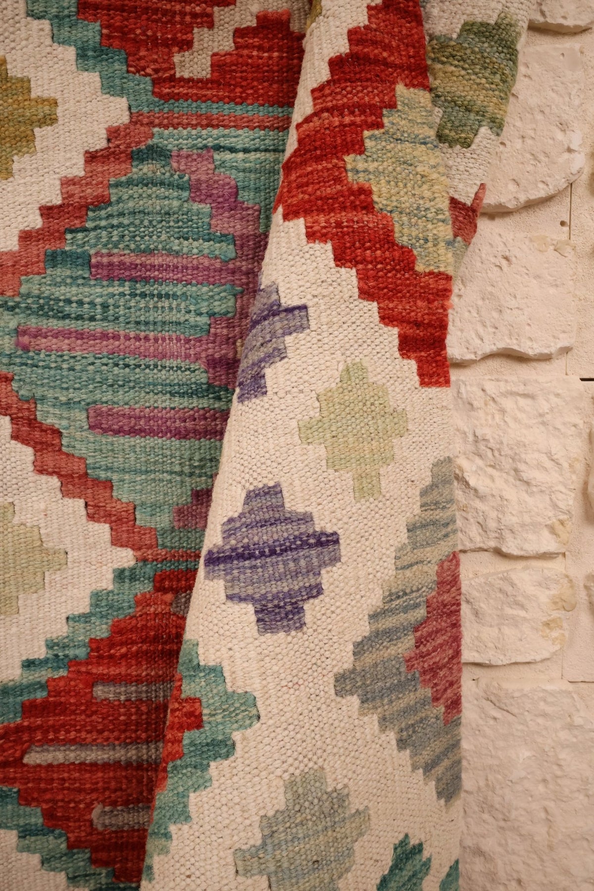 Tapis kilim fait main - Afghan - 145x97cm - Laine - Baba Rug