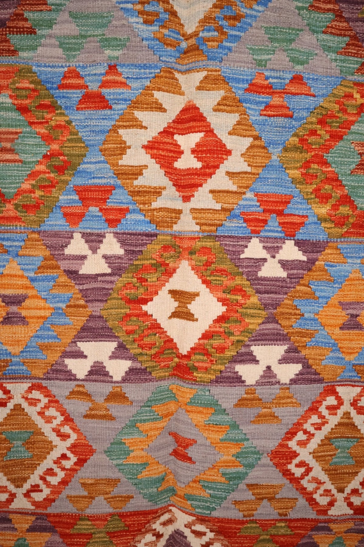 Tapis kilim fait main - Afghan - 202x142cm - Laine - Baba Rug