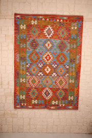 Tapis kilim fait main - Afghan - 202x142cm - Laine
