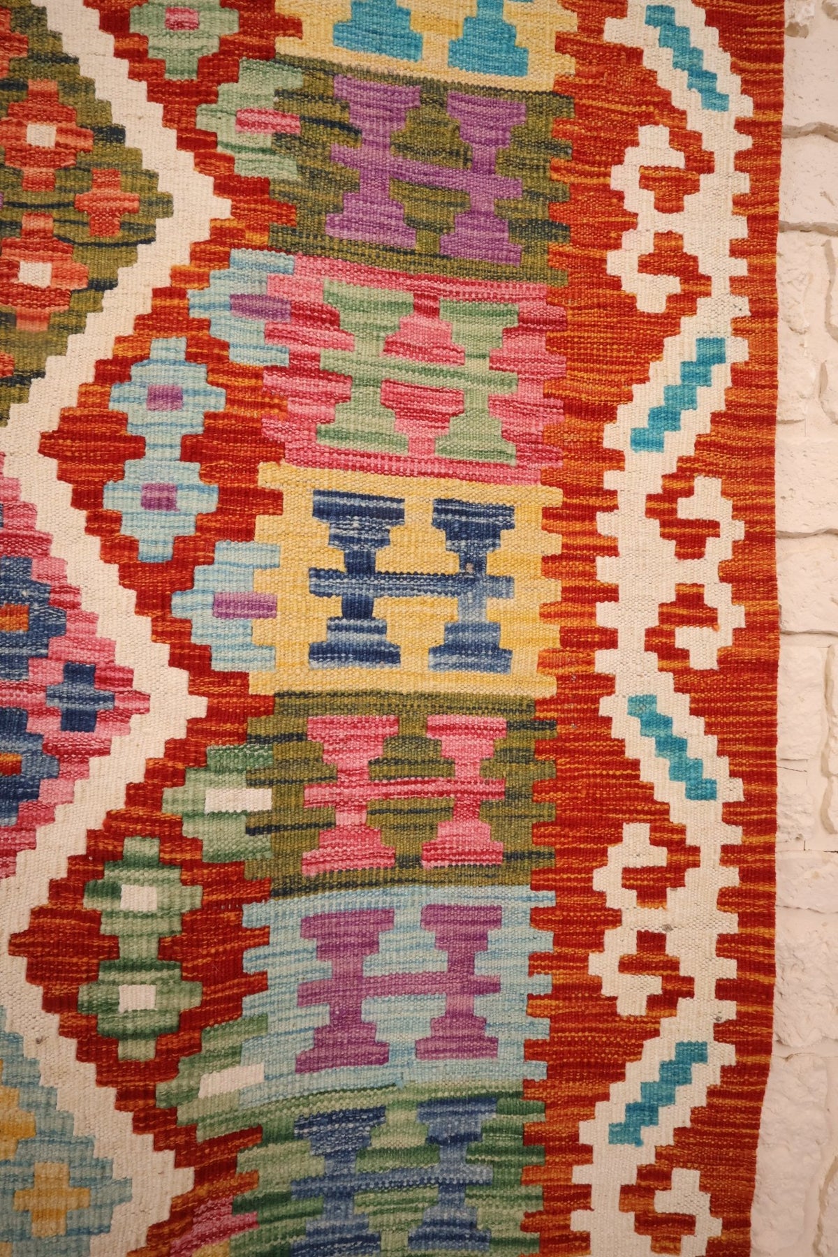 Tapis kilim fait main - Afghan - 239x172cm - Laine - Baba Rug