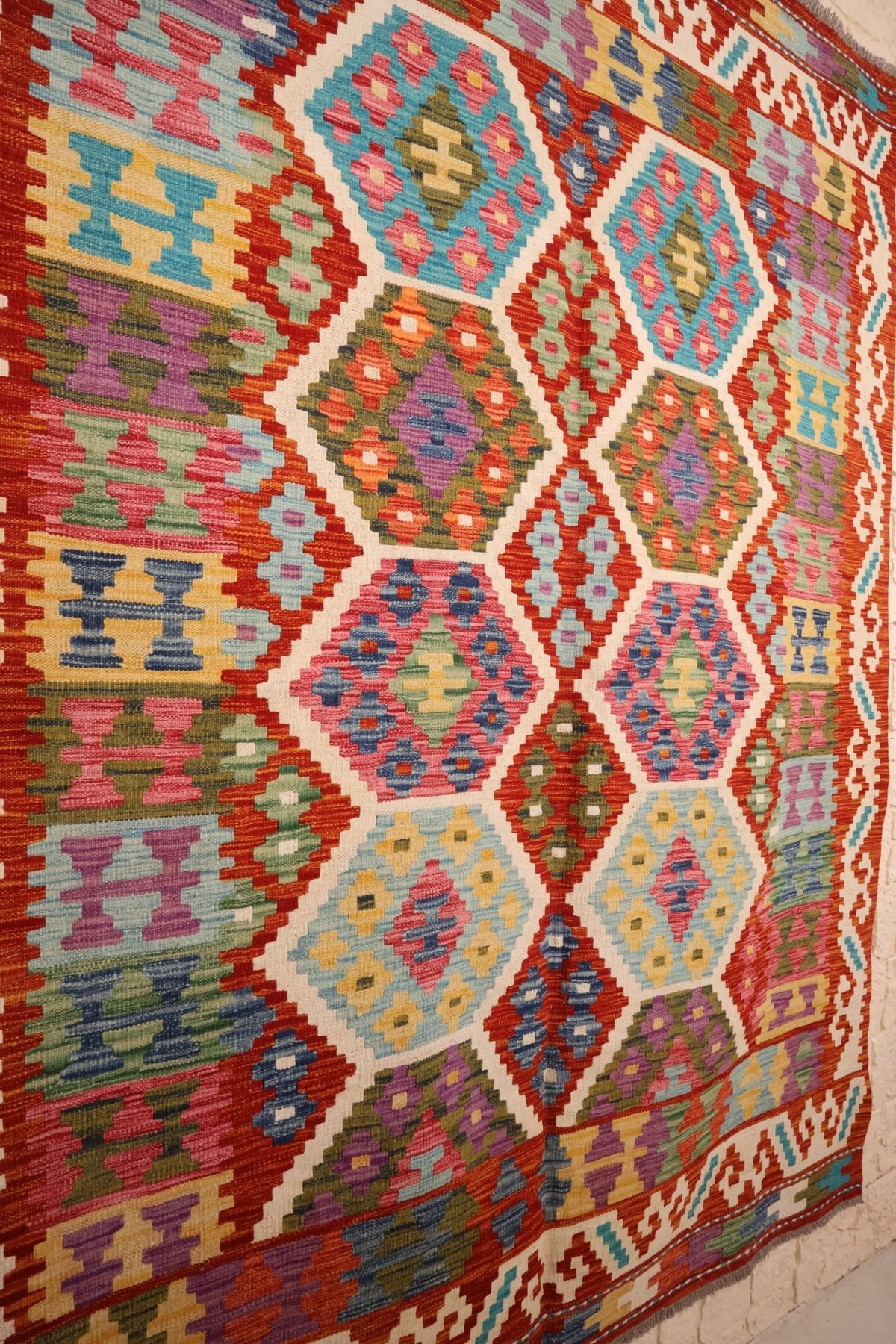 Tapis kilim fait main - Afghan - 239x172cm - Laine - Baba Rug