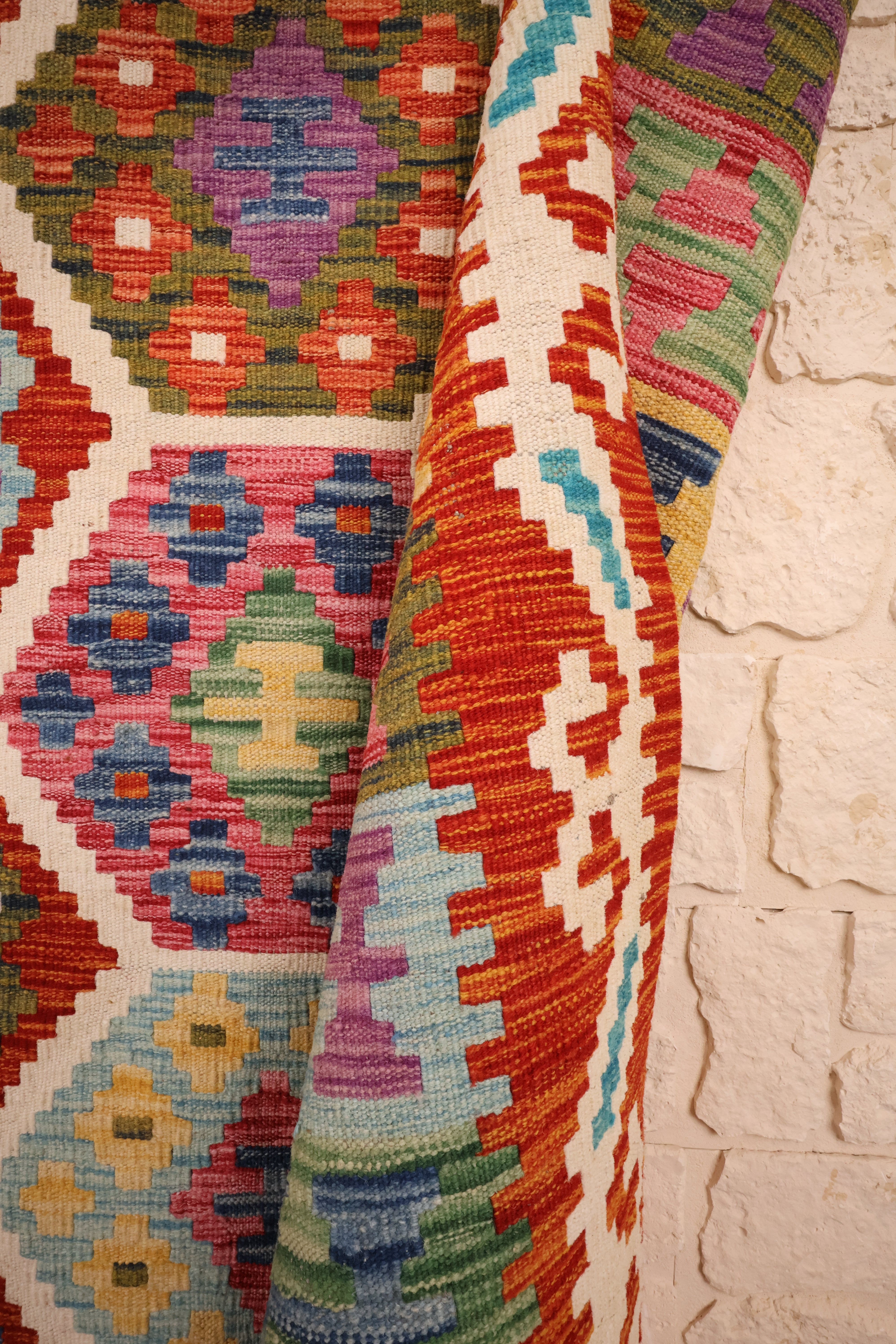 Tapis kilim fait main - Afghan - 239x172cm - Laine