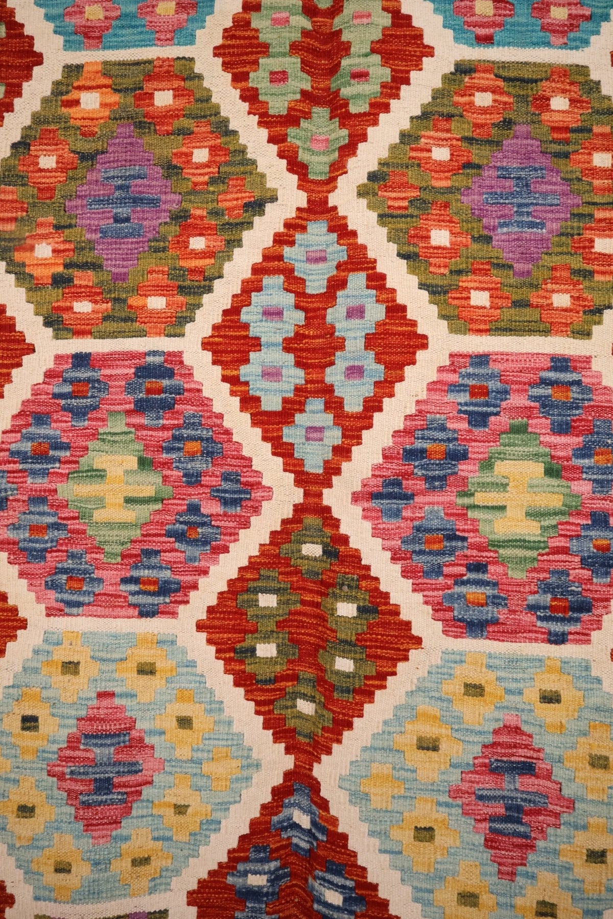 Tapis kilim fait main - Afghan - 239x172cm - Laine - Baba Rug