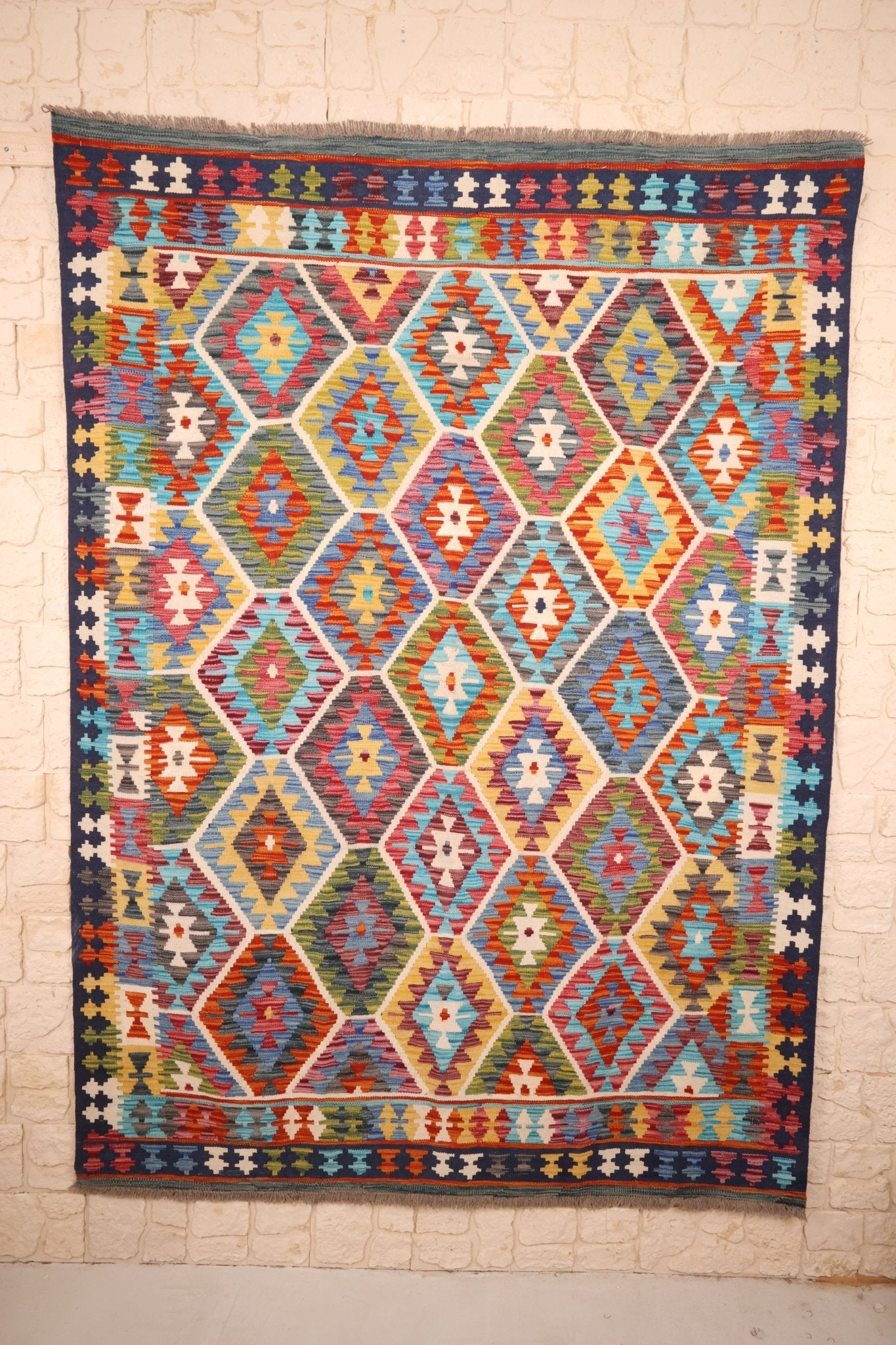 Tapis kilim fait main - Afghan - 240x176cm - Laine - Baba Rug