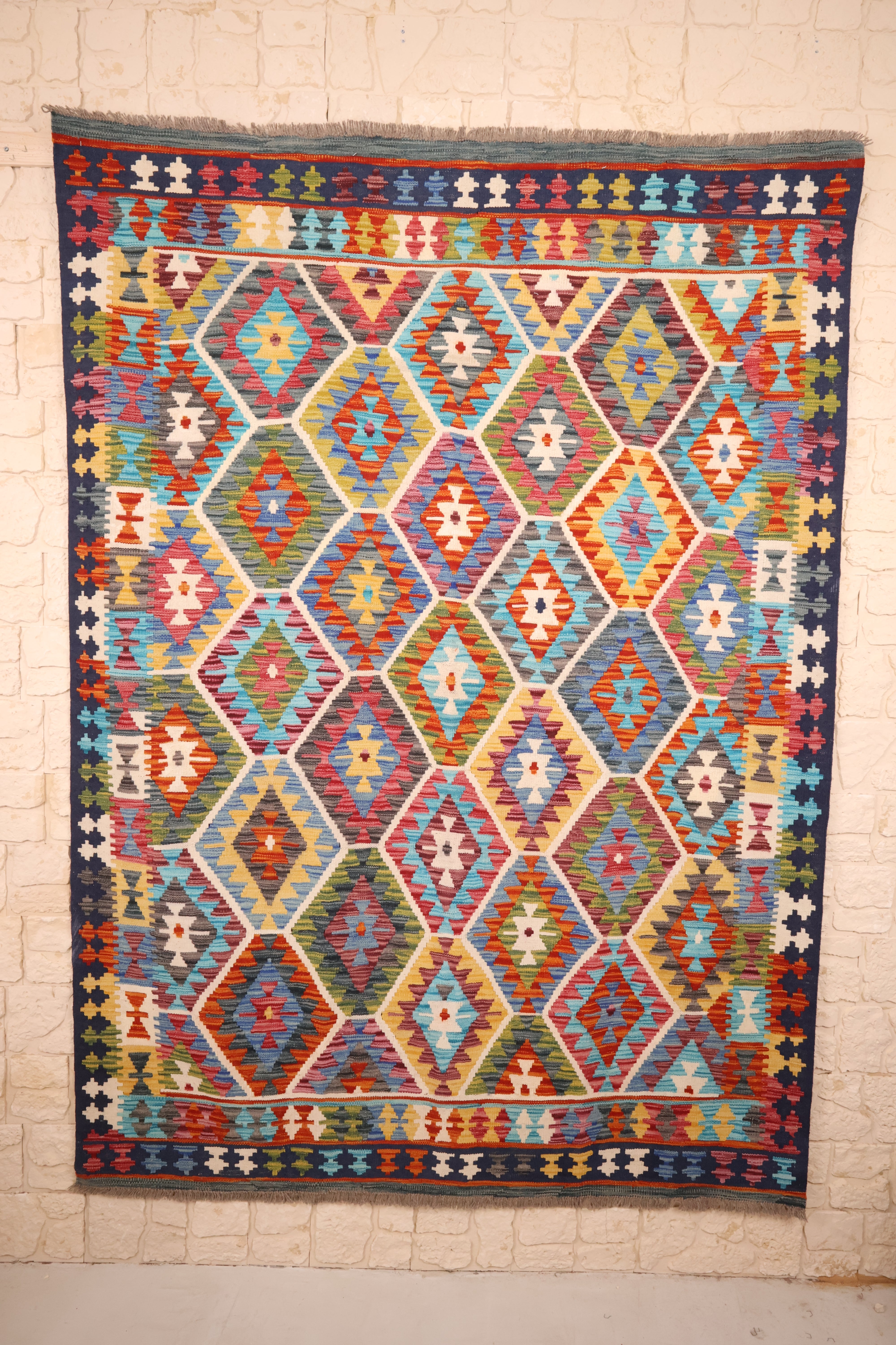 Tapis kilim fait main - Afghan - 240x176cm - Laine