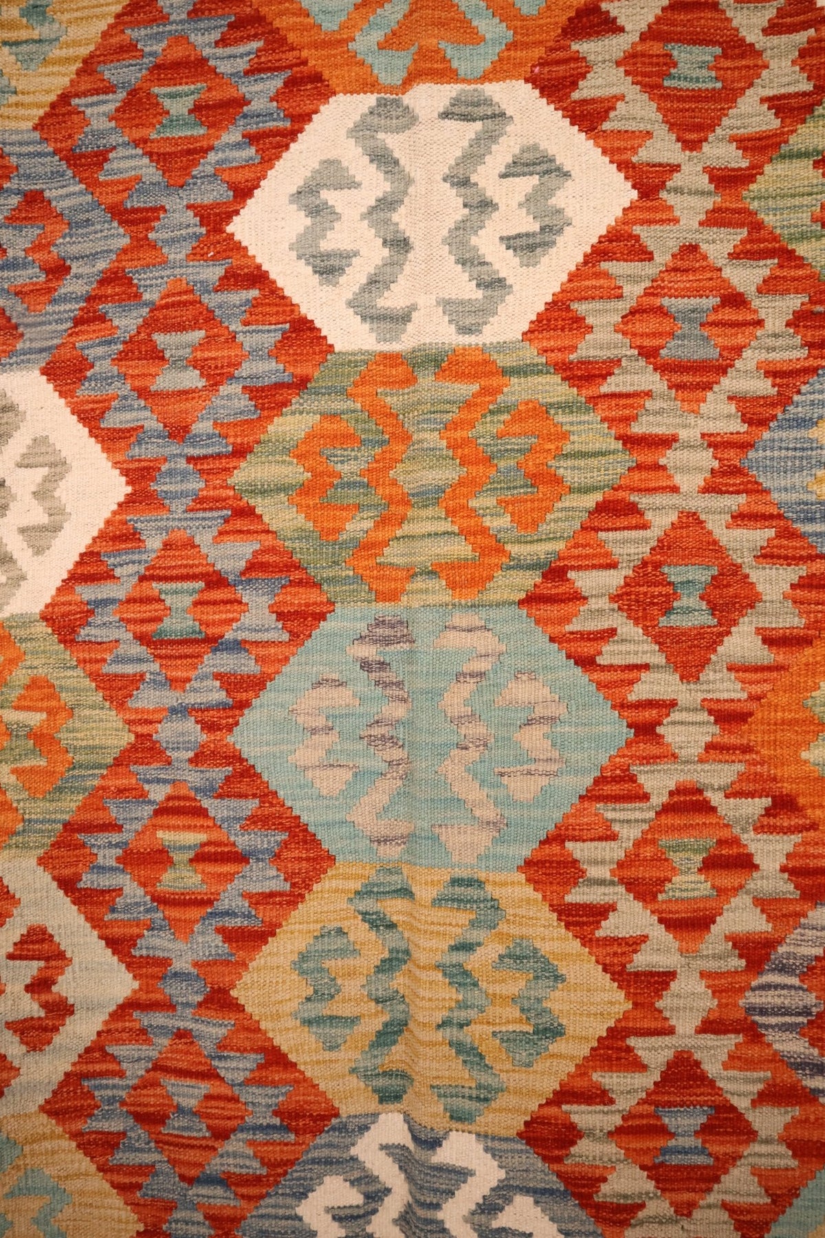 Tapis kilim fait main - Afghan - 244x177cm - Laine - Baba Rug