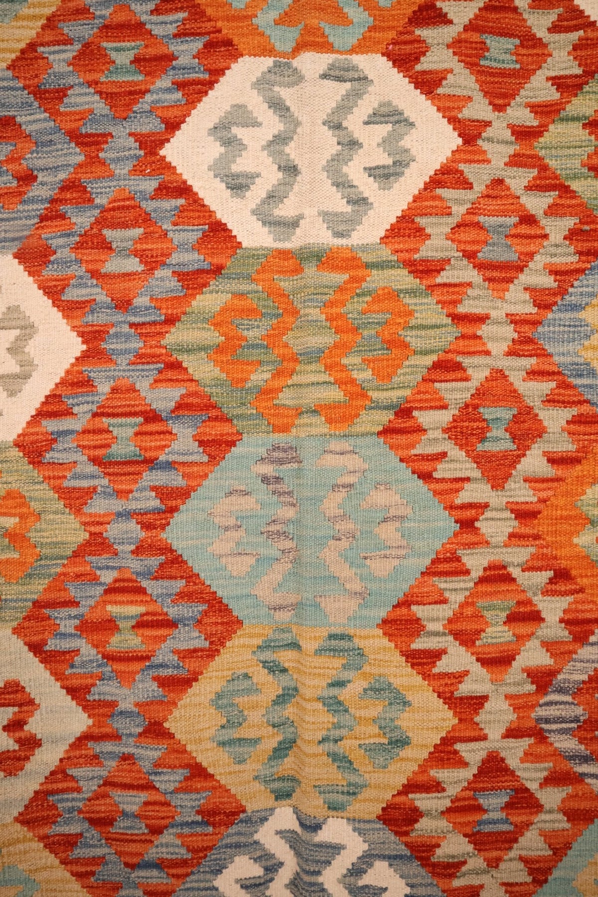 Tapis kilim fait main - Afghan - 244x177cm - Laine - Baba Rug