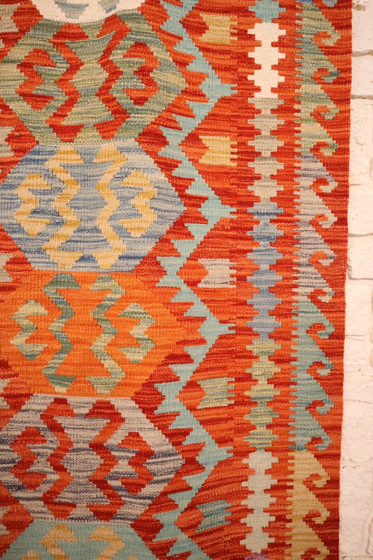 Tapis kilim fait main - Afghan - 244x177cm - Laine - Baba Rug