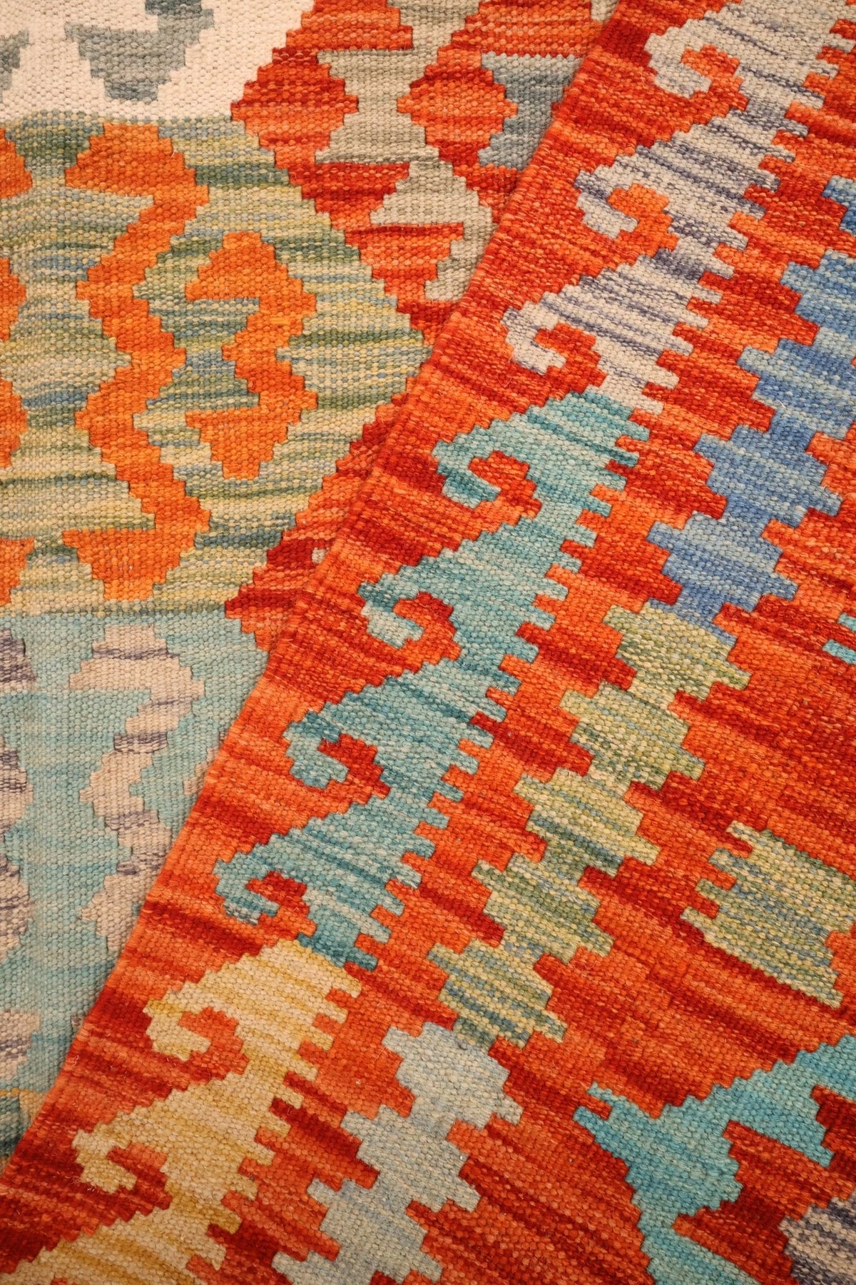 Tapis kilim fait main - Afghan - 244x177cm - Laine - Baba Rug