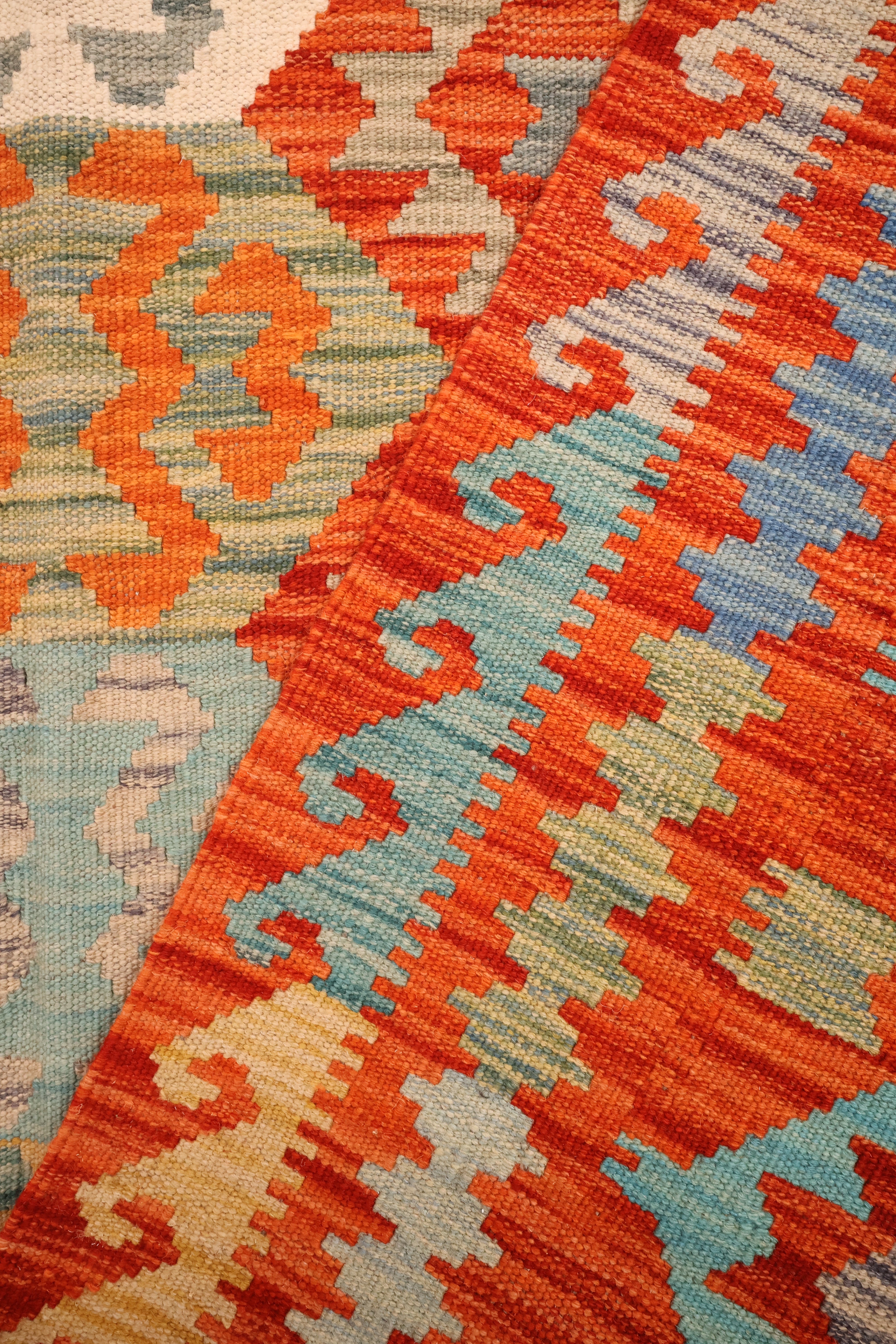 Tapis kilim fait main - Afghan - 244x177cm - Laine