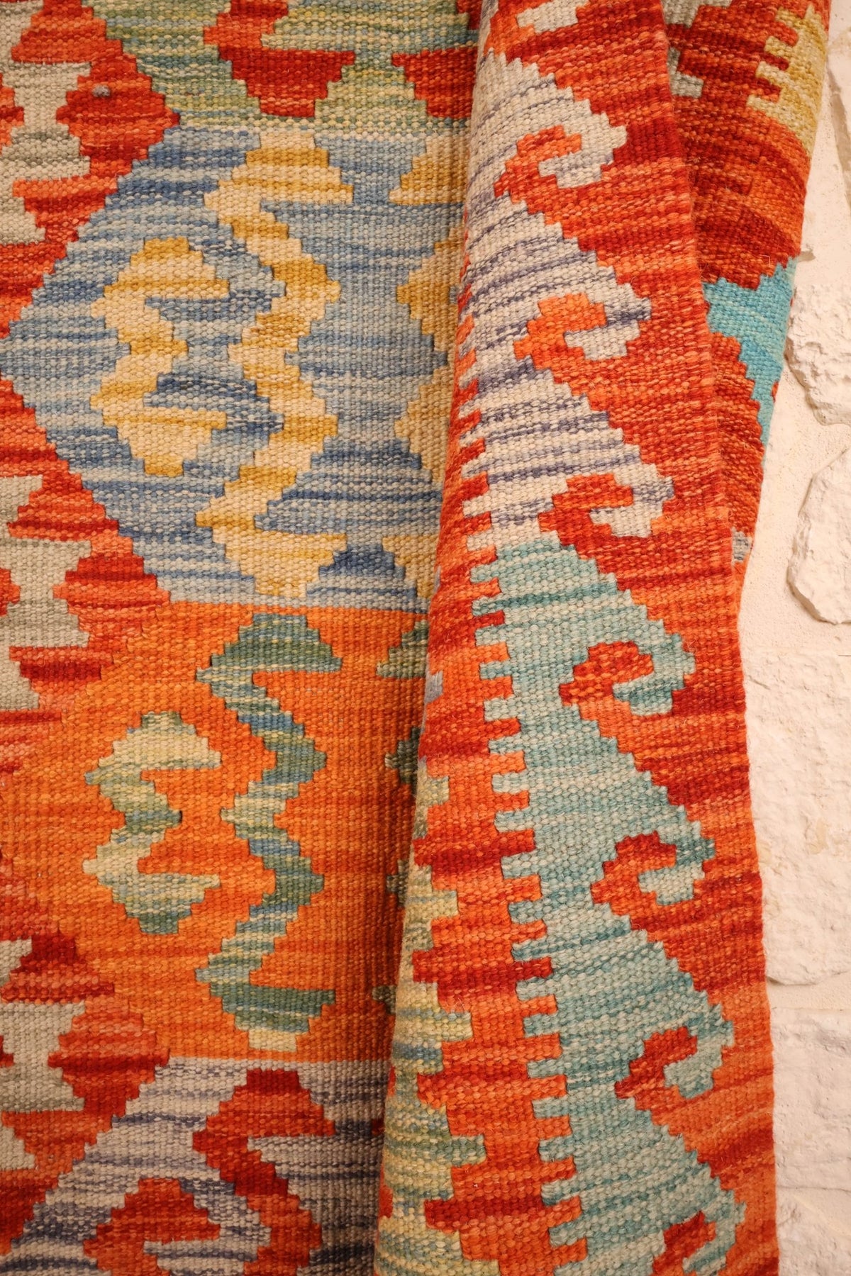 Tapis kilim fait main - Afghan - 244x177cm - Laine - Baba Rug