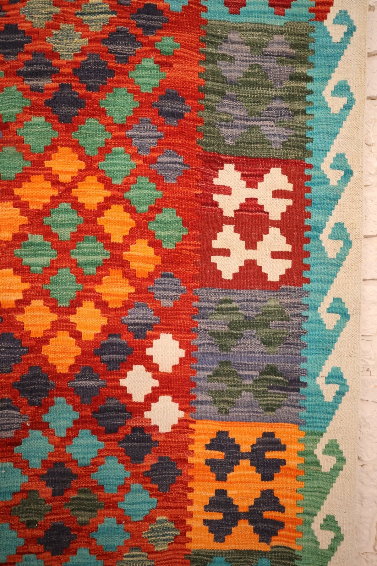 Tapis kilim fait main - Afghan - 247x180cm - Laine - Baba Rug