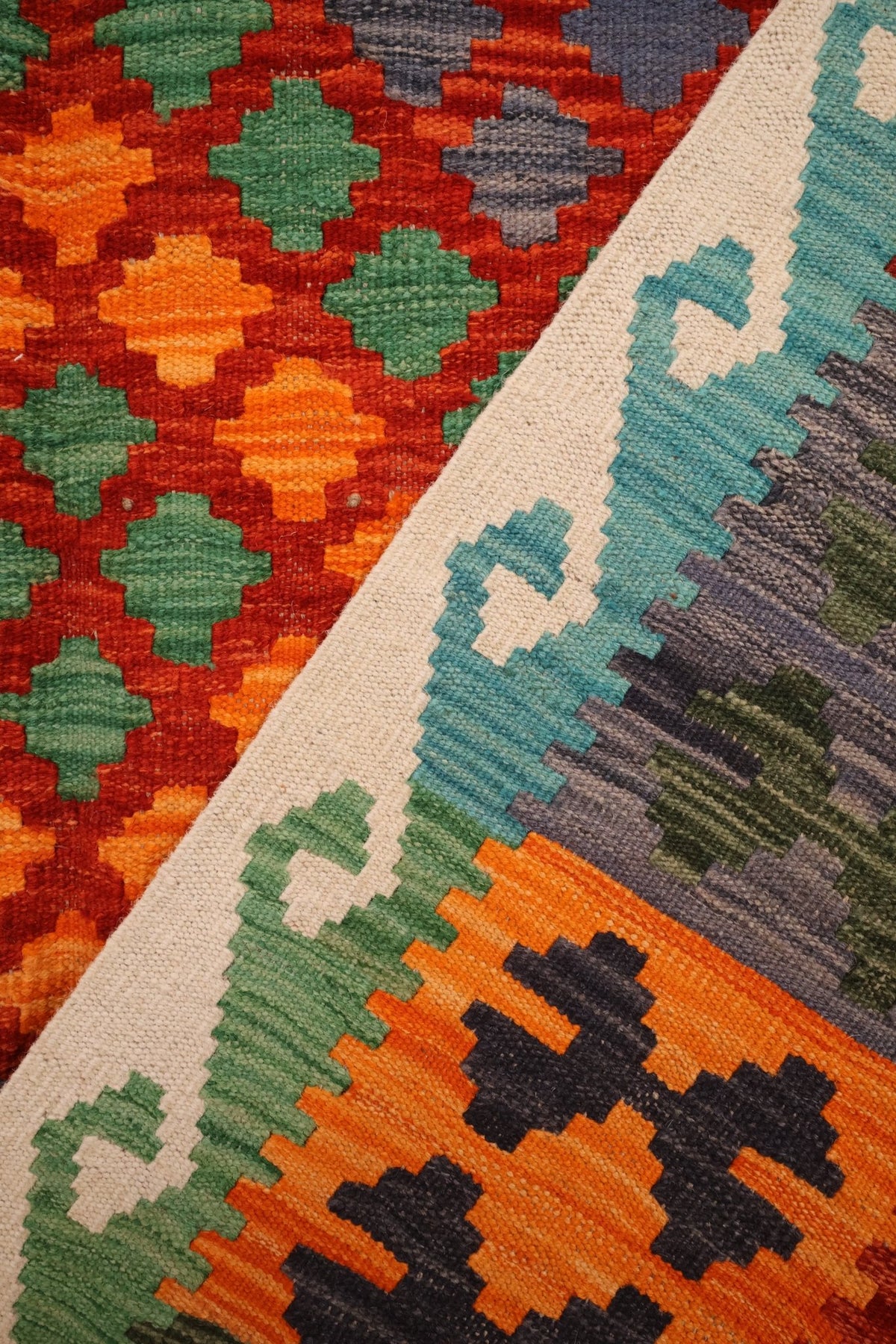 Tapis kilim fait main - Afghan - 247x180cm - Laine - Baba Rug