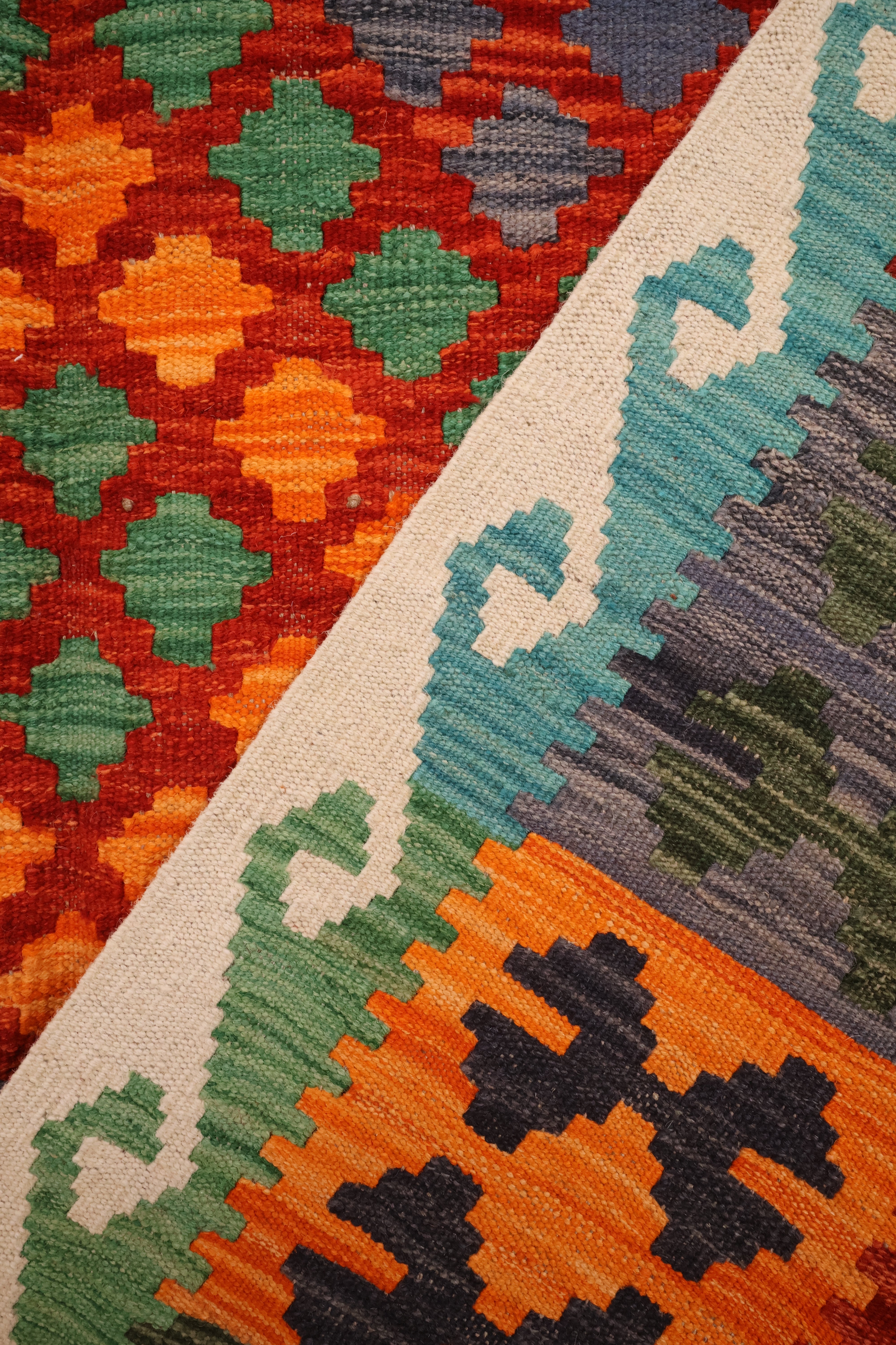 Tapis kilim fait main - Afghan - 247x180cm - Laine