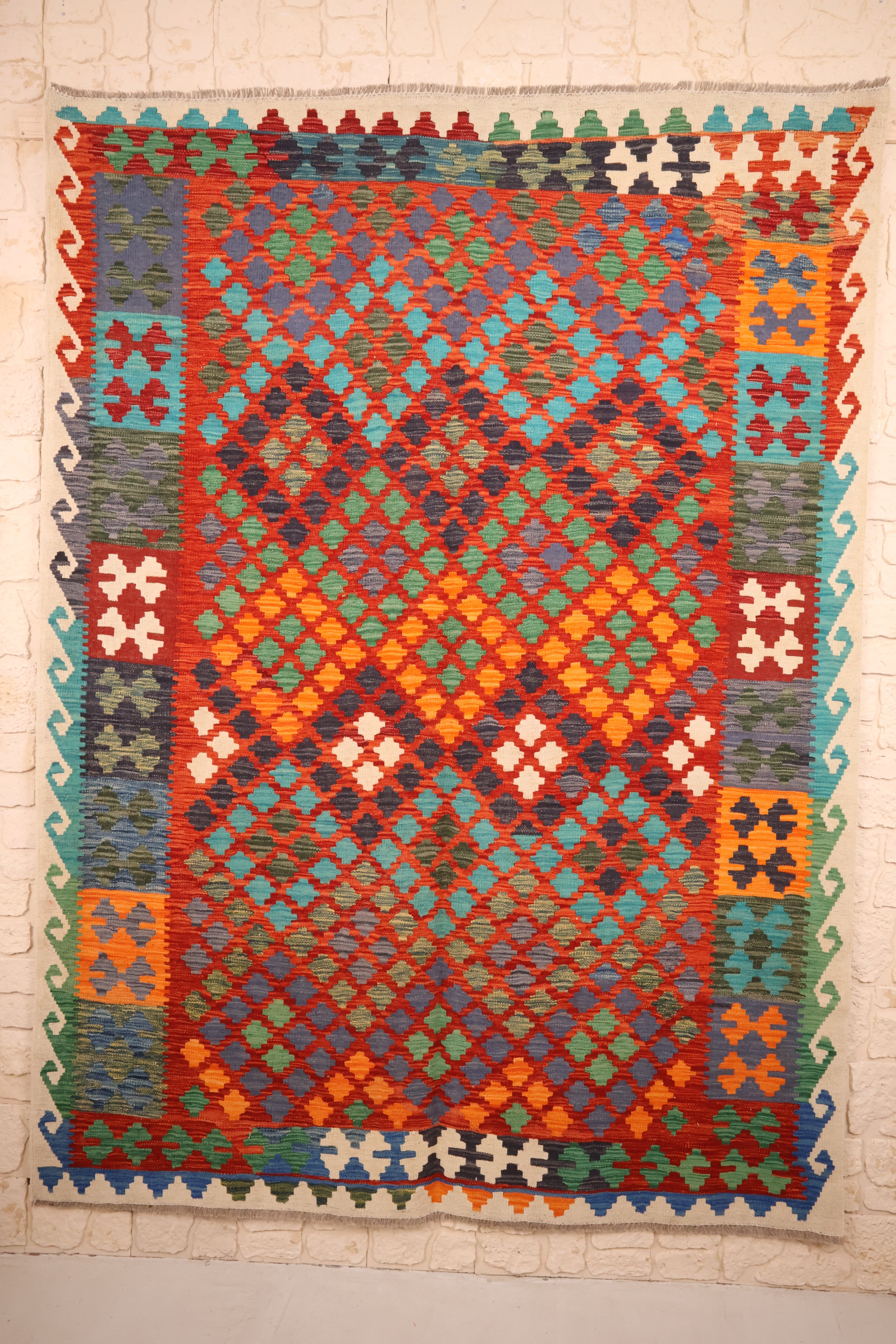 Tapis kilim fait main - Afghan - 247x180cm - Laine