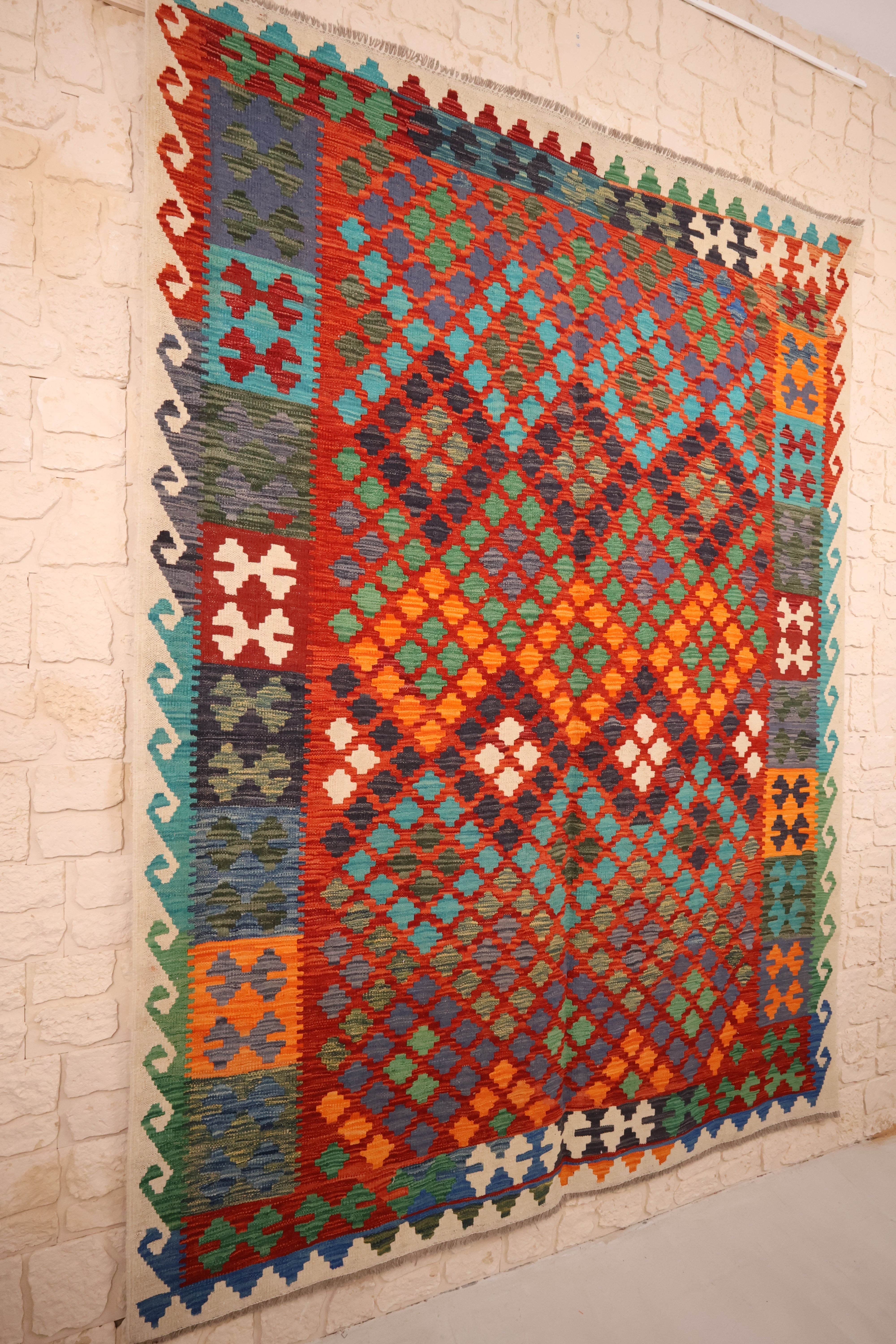 Tapis kilim fait main - Afghan - 247x180cm - Laine