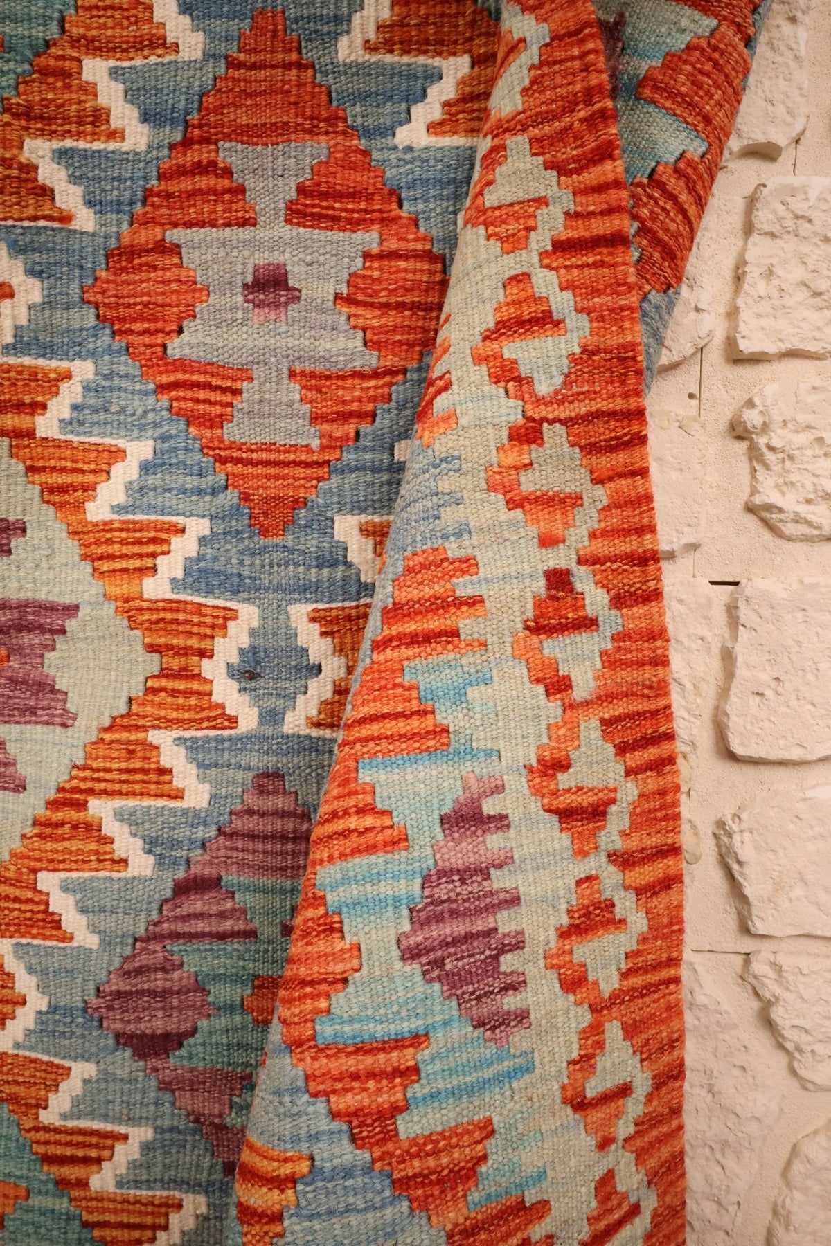 Tapis kilim fait main - afghan - 147x98cm - Laine - Baba Rug