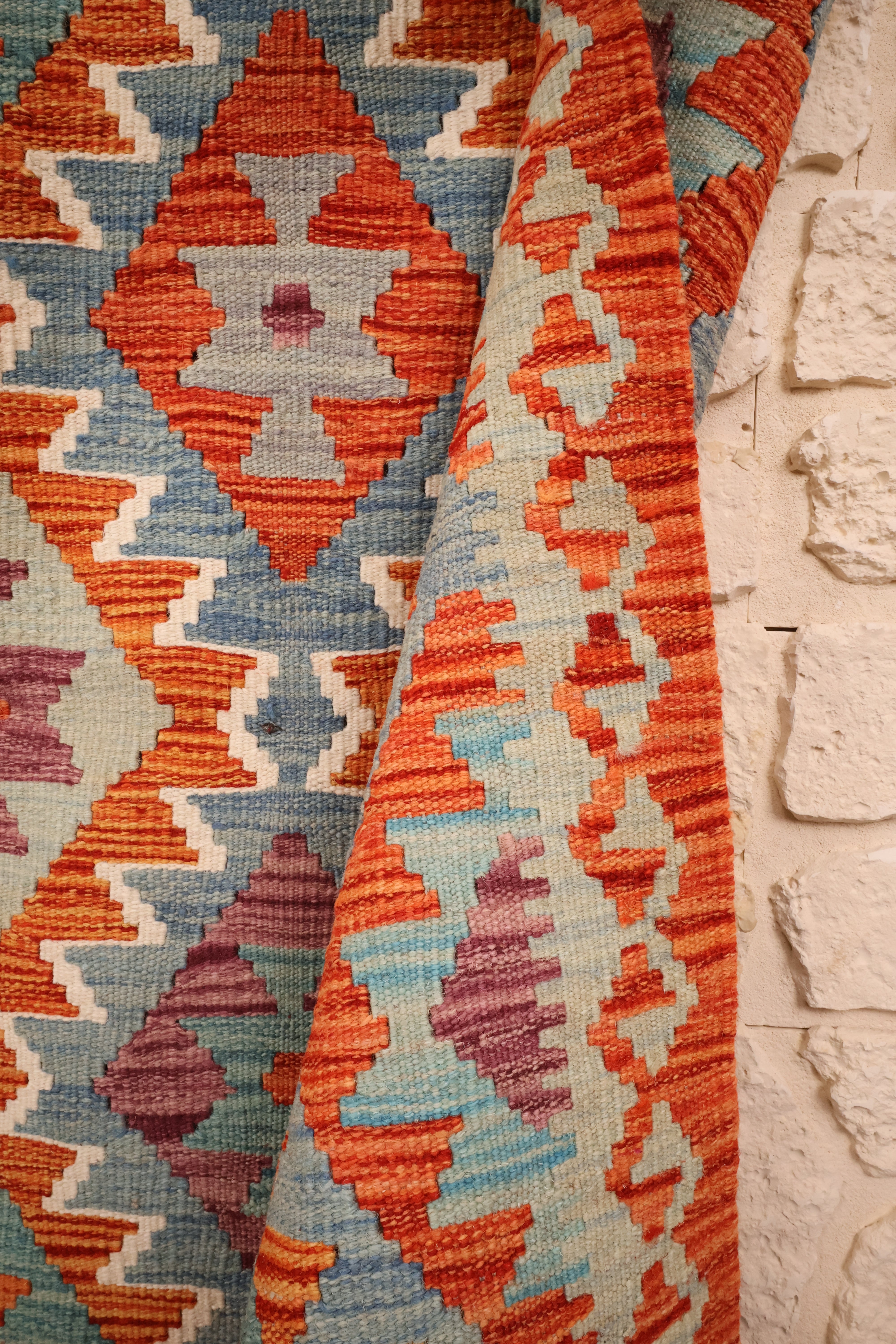 Tapis kilim fait main - afghan - 147x98cm - Laine