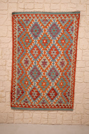 Tapis kilim fait main - afghan - 147x98cm - Laine